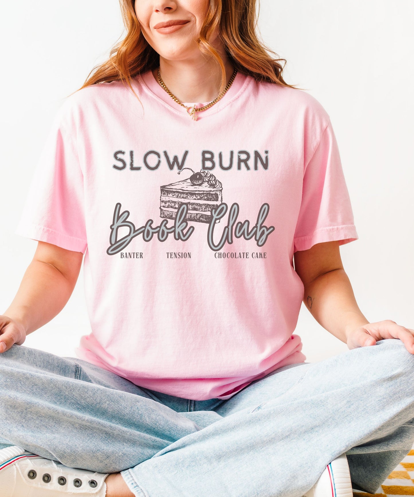 Slow Burn Book Club Chocolate Cake Book Trope Tshirt