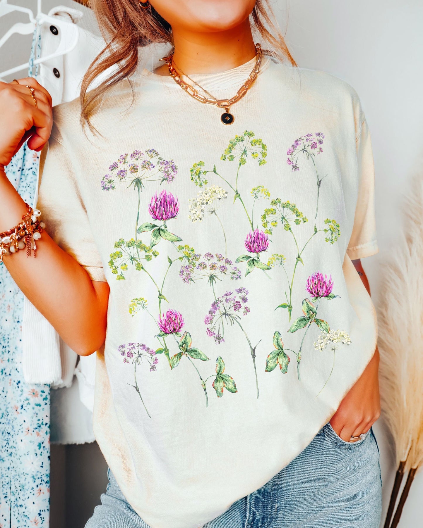 Wildflower Shirt Comfort Colors Shirt Fairycore Shirt Wild Flower Shirt Wildflower T Shirt Cottagecore Clothes Boho Shirt Watercolor Flowers