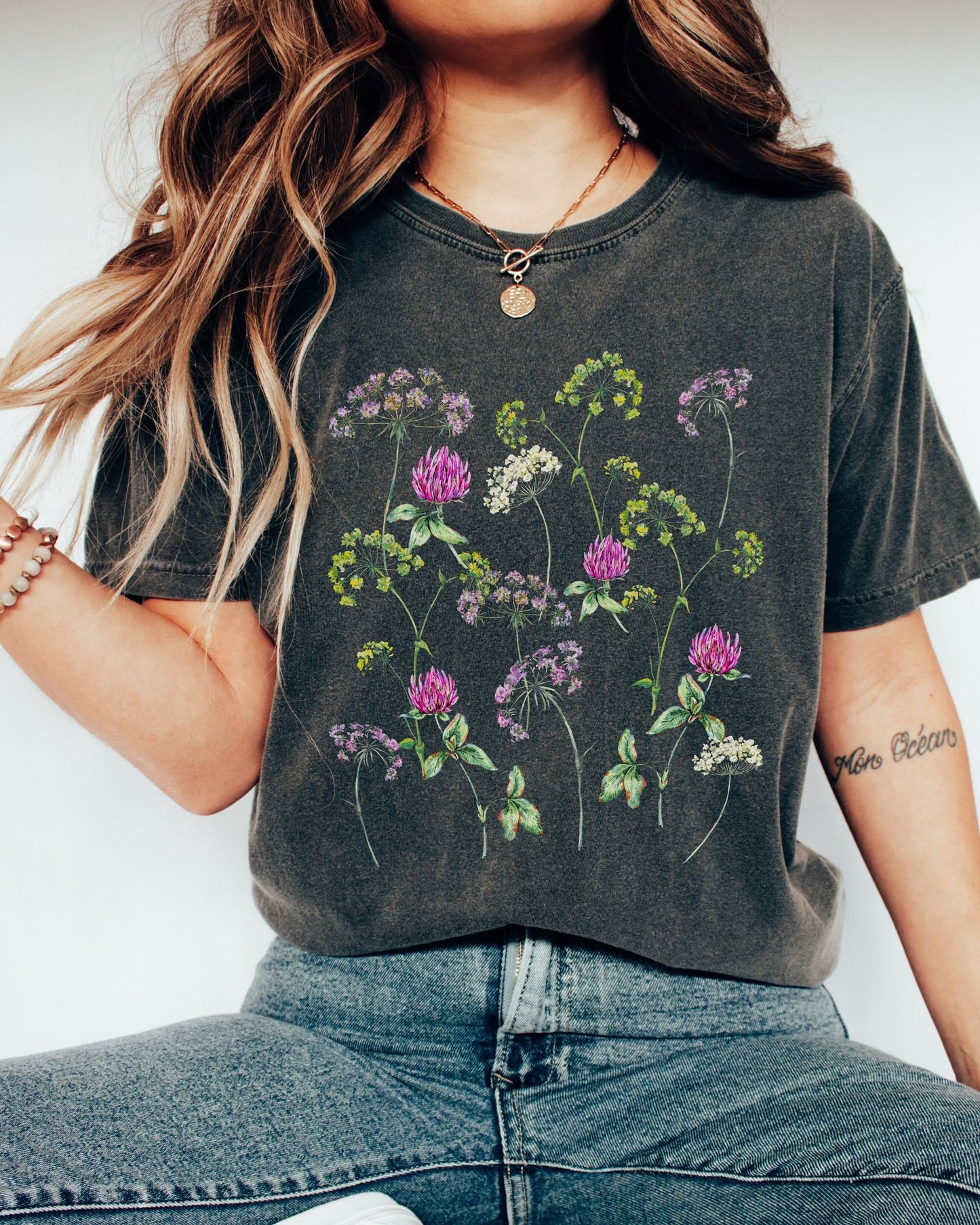 Wildflower Shirt Comfort Colors Shirt Fairycore Shirt Wild Flower Shirt Wildflower T Shirt Cottagecore Clothes Boho Shirt Watercolor Flowers