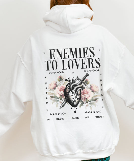 Enemies to Lovers Shirt Reading Hoodie Fated Mates Slow Burn Book Trope Sweatshirt Romantasy Bookish Merch Slowburn Romance Readers Shirt