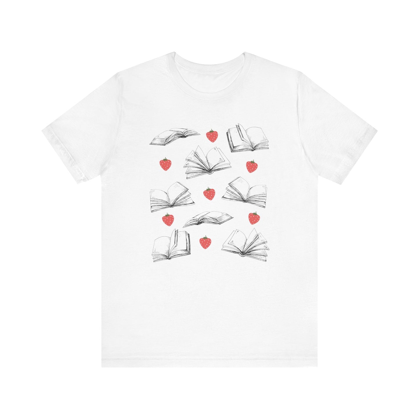 Books and Berries Shirt Strawberry Shirt Bookish T-shirts, Bookish Things Cottagecore Clothes Literary Shirt Light Academia Booklover Tee
