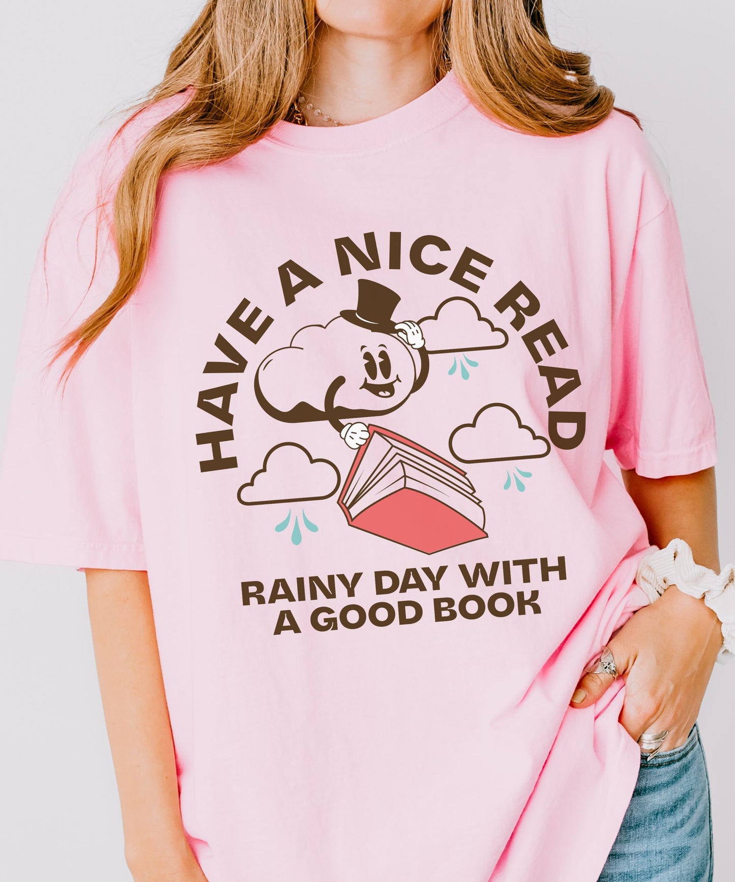 Have a Nice Read Shirt Retro Bookish Shirt Bookish Things Born To Read Book Shirts Women Rainy Aesthetic Tee Booklover Gift Books Merch TBR