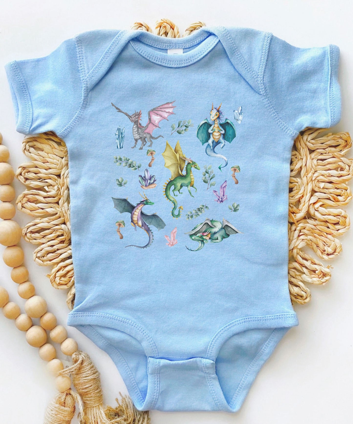 Dragon Bodysuit Baby Mushroom Crystal Cottagecore Fairytale Outfit Cottagecore Forest Core Fairycore Baby Shower Dragon 1st Birthday Party