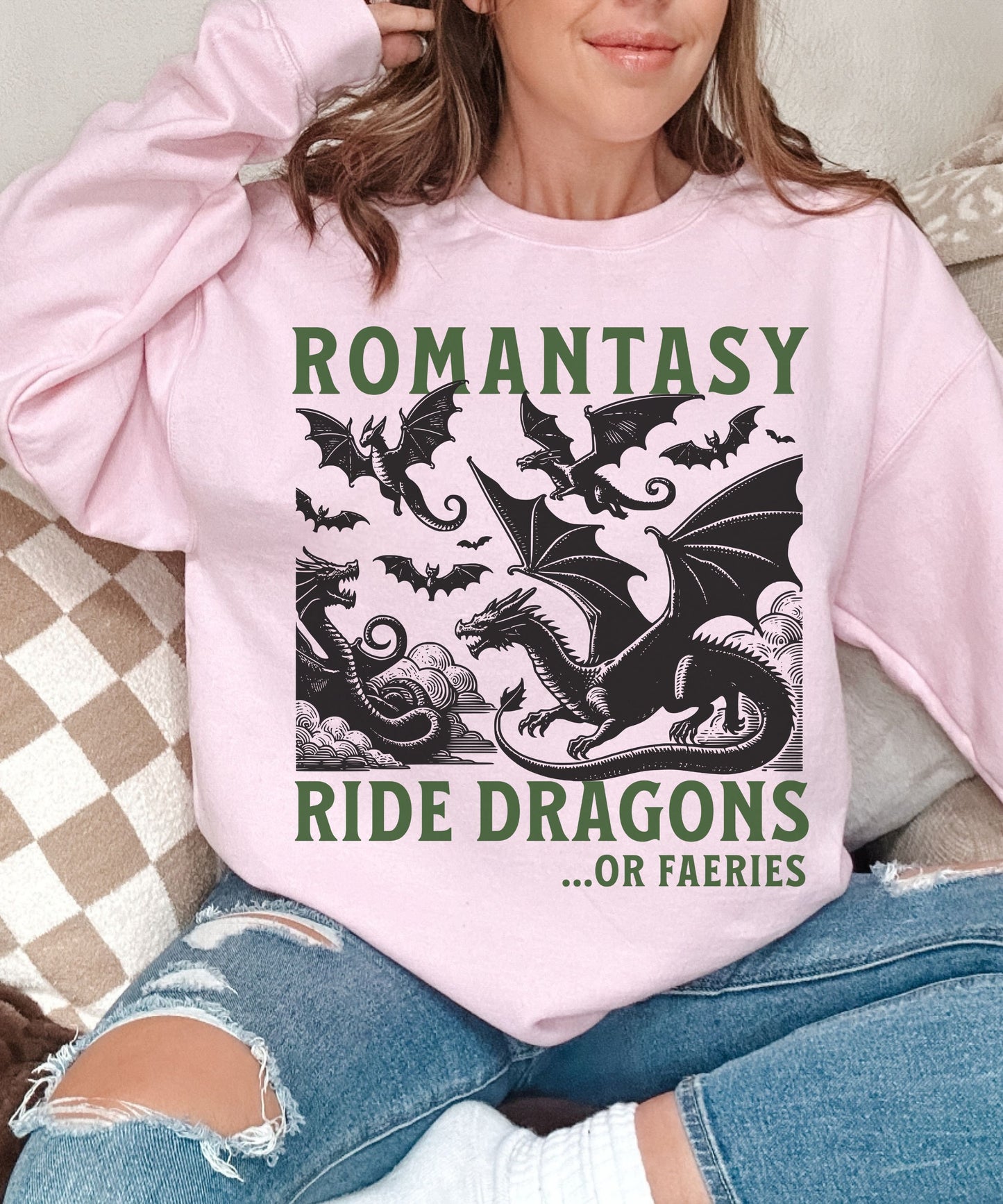 Romantasy Reader Dragon Rider Sweatshirt Reading Sweatshirt Spicy Books Smut Shirt Bookish Things Booklover Sweater Romance Fantasy Reader