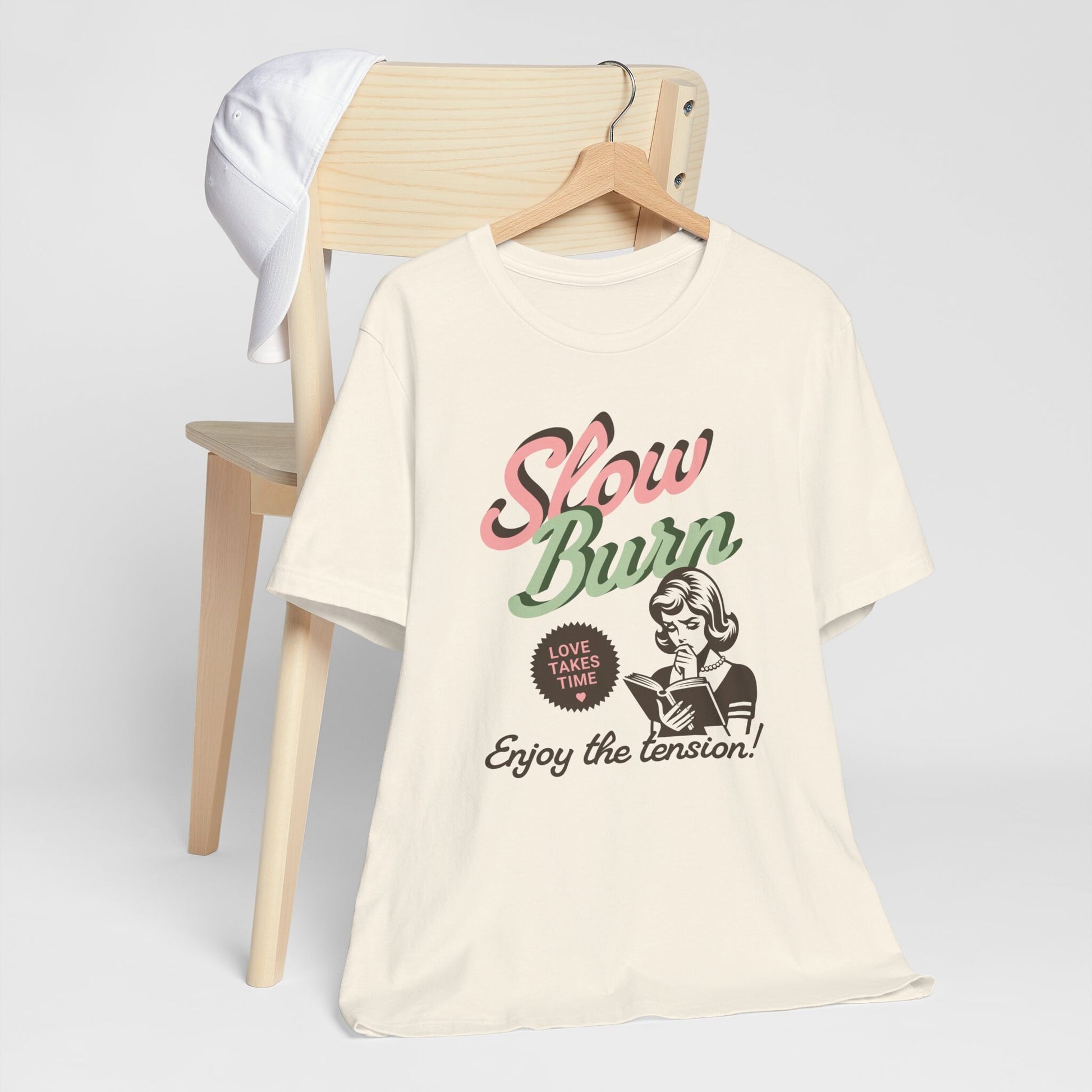 Slow Burn Book Trope Shirt, Romance Reader Retro Pop Art Romantasy Smut shirt Bookish Things Enemies To Lovers Spicy Book Tee Hot Girls Read