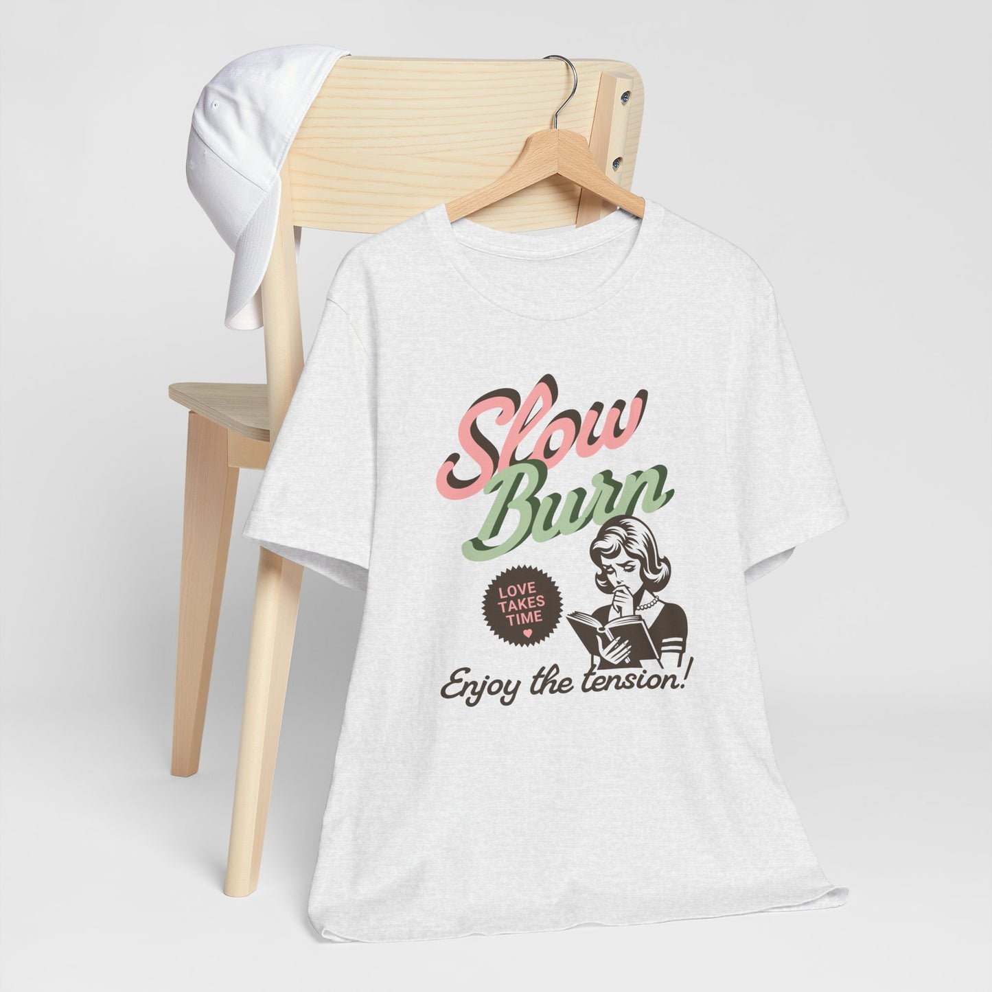 Slow Burn Book Trope Shirt, Romance Reader Retro Pop Art Romantasy Smut shirt Bookish Things Enemies To Lovers Spicy Book Tee Hot Girls Read