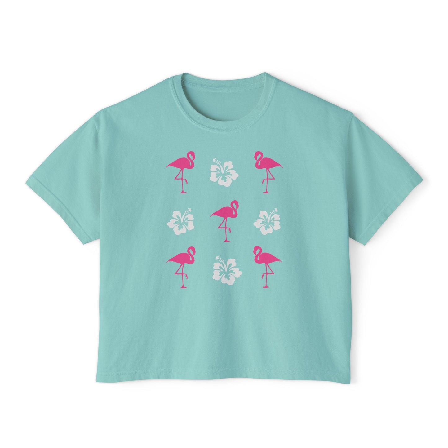 Flamingo Shirt Women Semi Cropped Tee Hibiscus Shirt Coconut Girl Beachy Shirt Flamingo Gifts Preppy Stuff Ocean Animal Shirt Teen Girl Gift