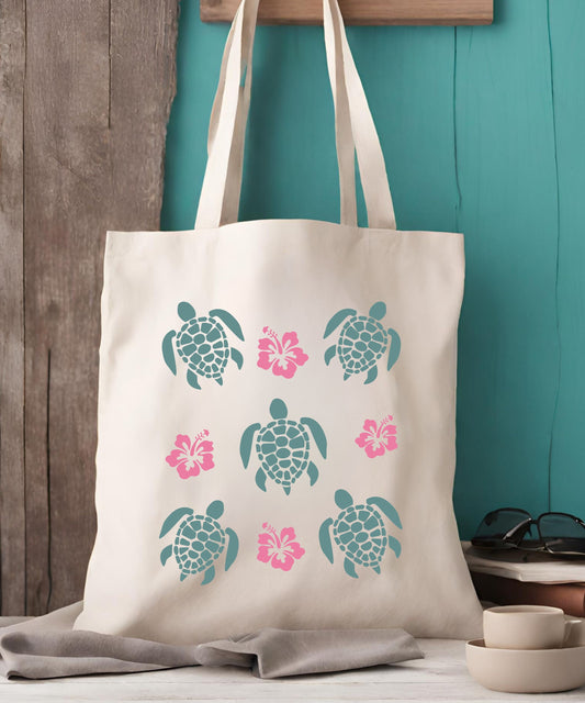 Sea Turtle Tote Bag, Hibiscus Bag Preppy Stuff Mermaidcore Coconut Girl Mermaid Core Mini Sea Turtle Gifts Seaturtle Cruise Accessories