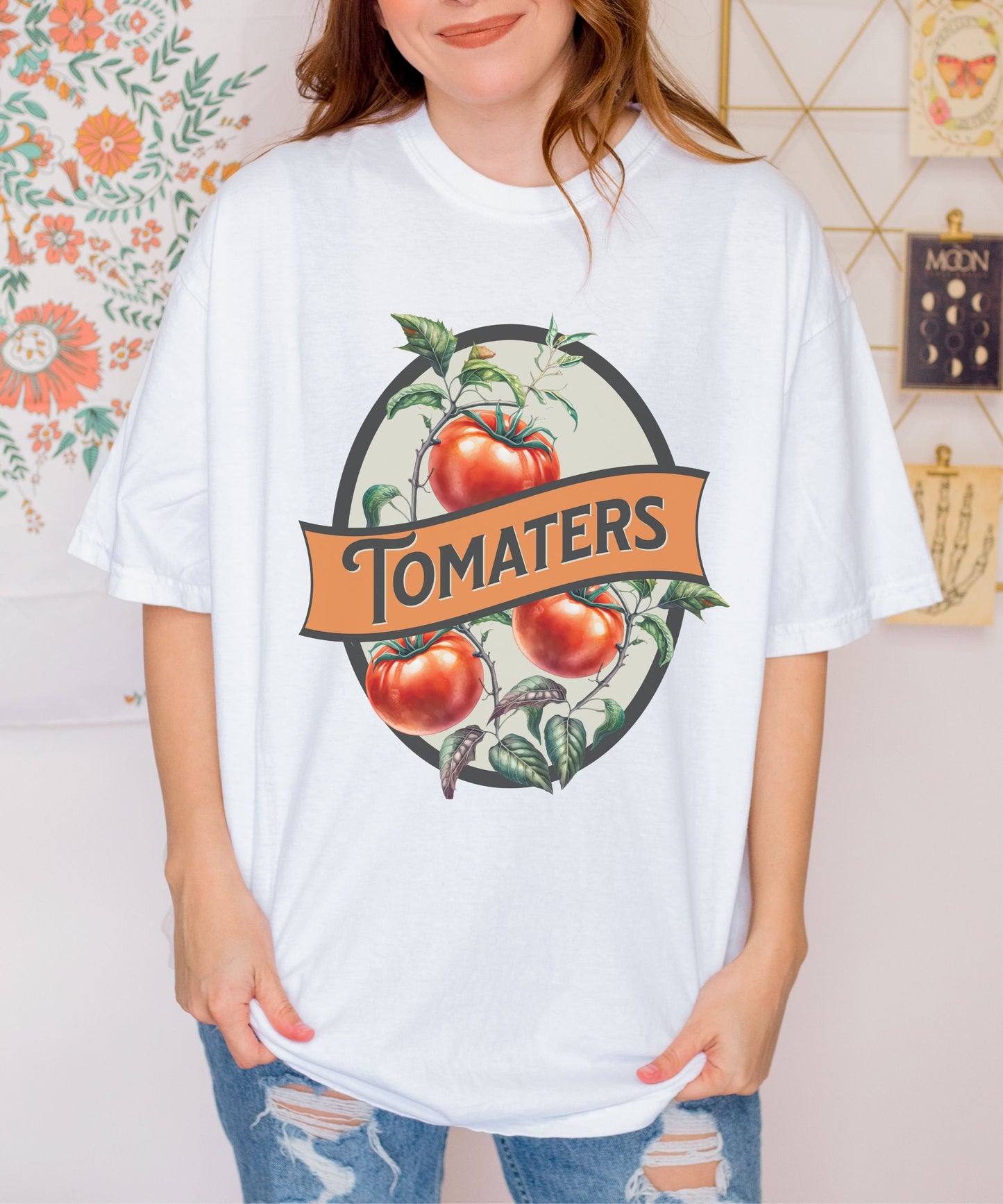 Tomaters Shirt, Tomato Shirt Vegetable Shirt Fruit Shirt Gardener Gift Unhinged Shirts Weirdcore Clothes Cottage Core Clothing Tomato Gifts