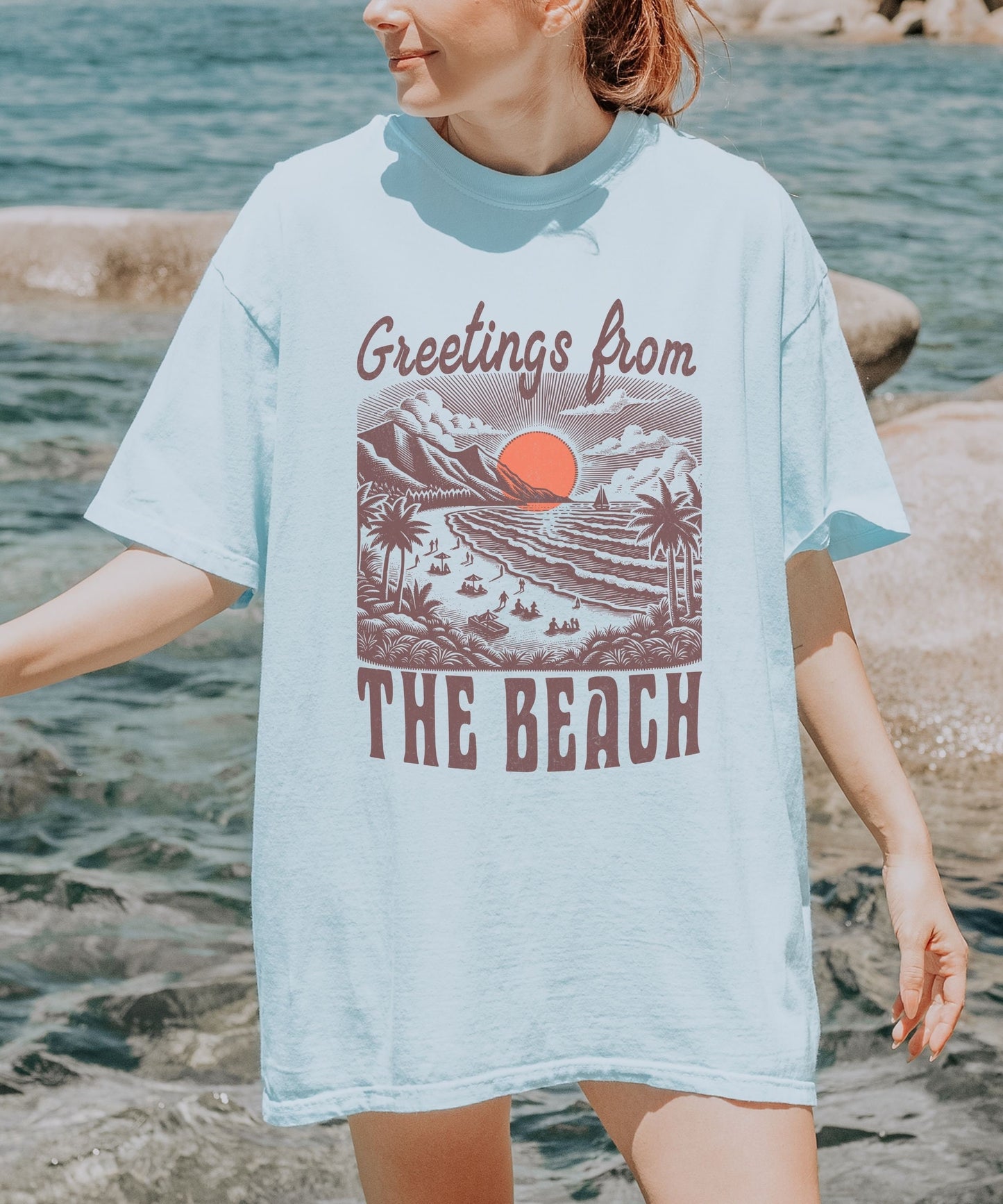 Greetings From The Beach Vacation Shirt Coconut Girl Oceancore Clothing Mermaidcore Coastal Tee Beachy Shirts Granola Girl Summer Time Shirt