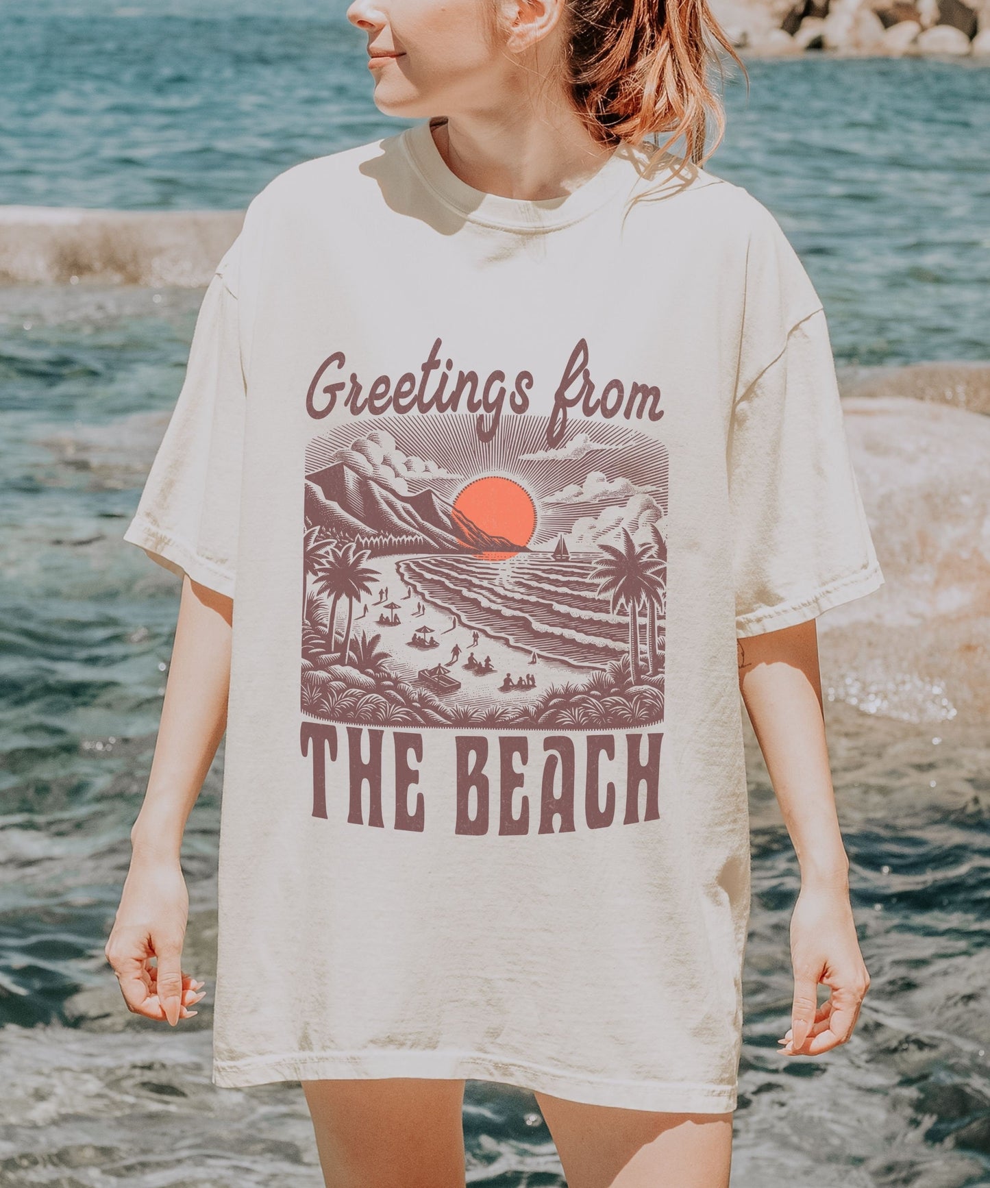 Greetings From The Beach Vacation Shirt Coconut Girl Oceancore Clothing Mermaidcore Coastal Tee Beachy Shirts Granola Girl Summer Time Shirt