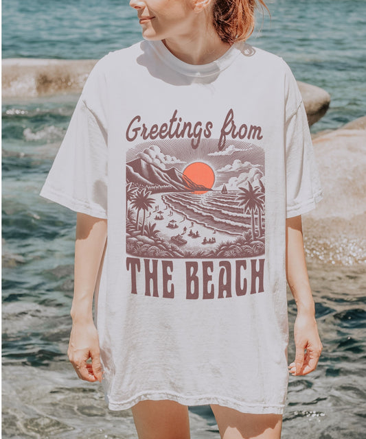 Greetings From The Beach Vacation Shirt Coconut Girl Oceancore Clothing Mermaidcore Coastal Tee Beachy Shirts Granola Girl Summer Time Shirt