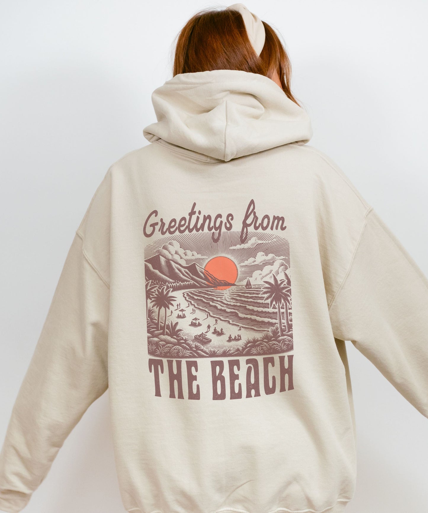 Greetings From The Beach Hoodie, Coconut Girl Mermaid Core,Ocean Beach Hoodie, Beachy Sweatshirt Beachy Hoodies Sunset Hoodie Preppy Clothes