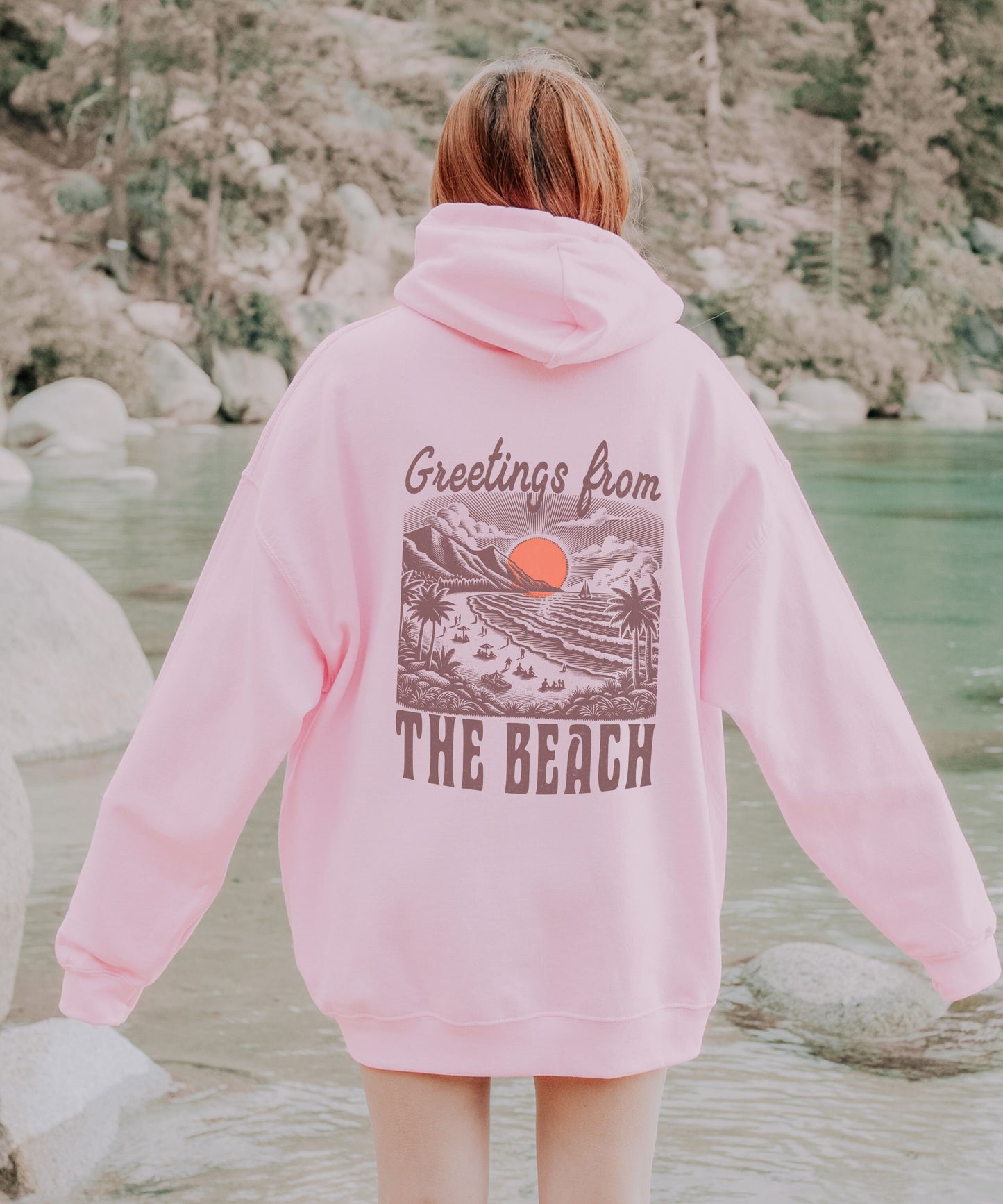 Greetings From The Beach Hoodie, Coconut Girl Mermaid Core,Ocean Beach Hoodie, Beachy Sweatshirt Beachy Hoodies Sunset Hoodie Preppy Clothes