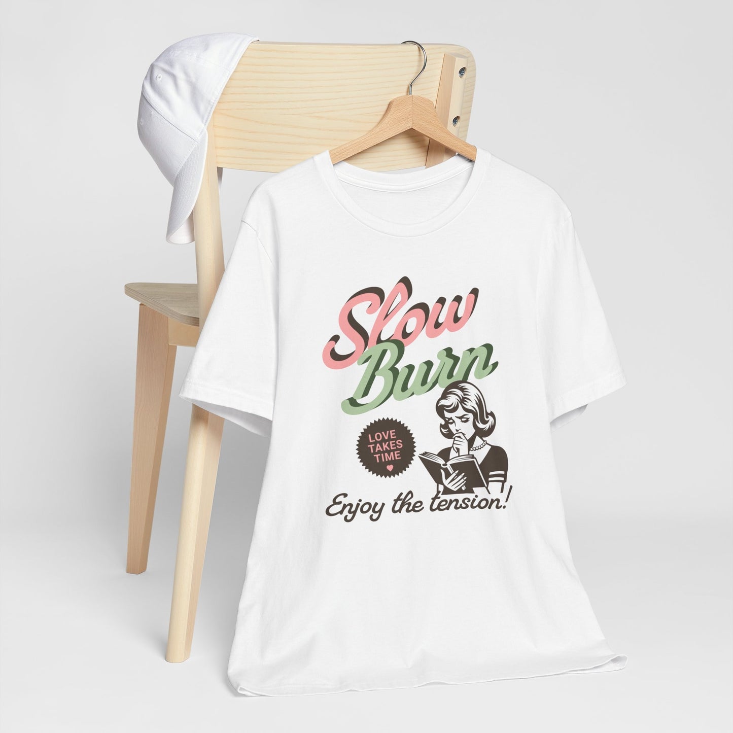 Slow Burn Book Trope Shirt, Romance Reader Retro Pop Art Romantasy Smut shirt Bookish Things Enemies To Lovers Spicy Book Tee Hot Girls Read