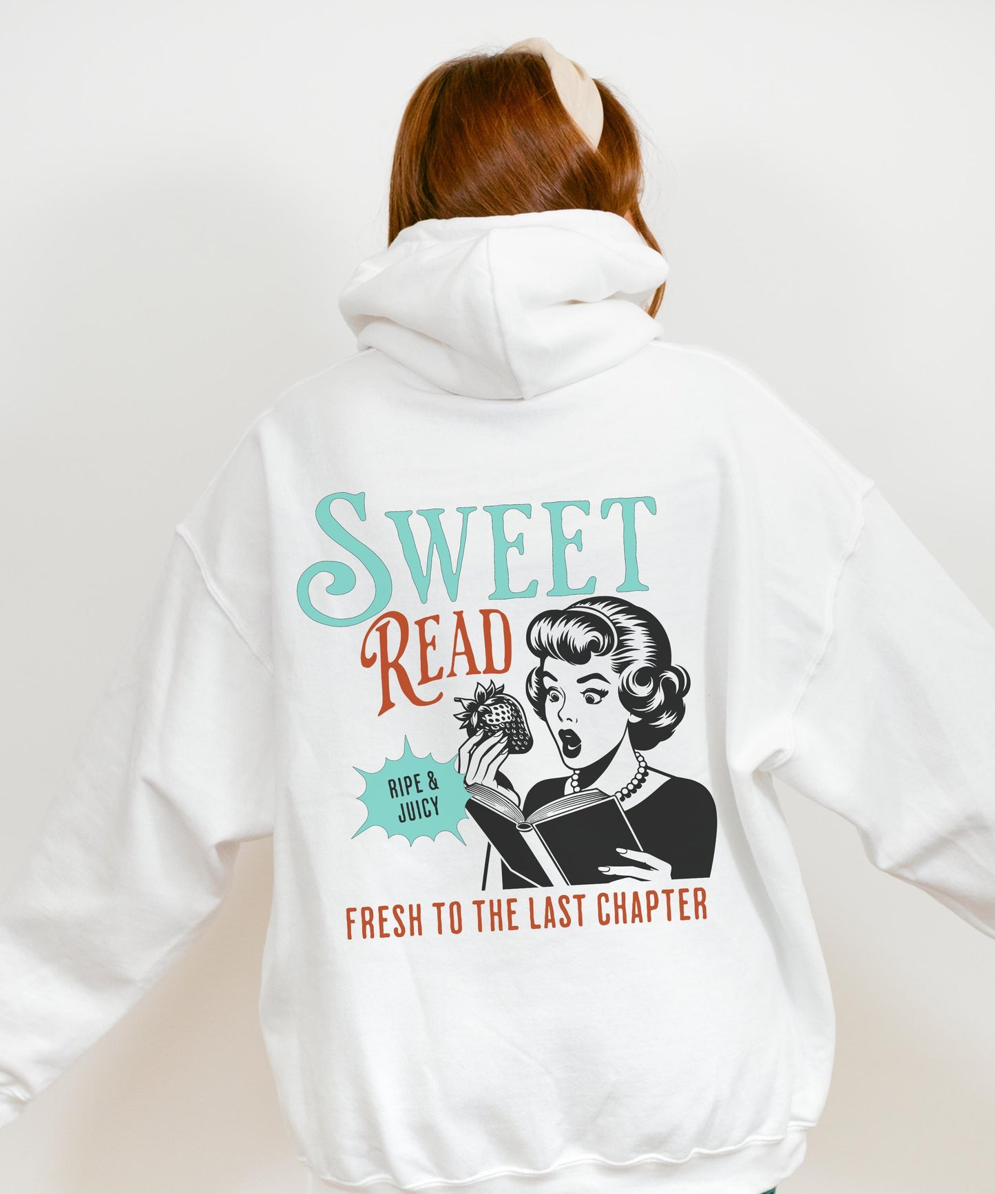 Sweet Read Reading Sweatshirt, Strawberry Hoodie Hot girls Read Banned Books Downtown Girl Romantasy Fantasy Dark Romance Reader Smut Shirt