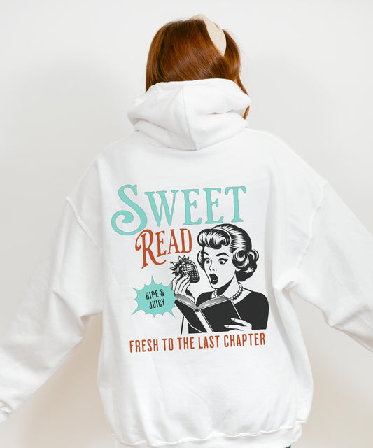 Sweet Read Reading Sweatshirt, Strawberry Hoodie Hot girls Read Banned Books Downtown Girl Romantasy Fantasy Dark Romance Reader Smut Shirt