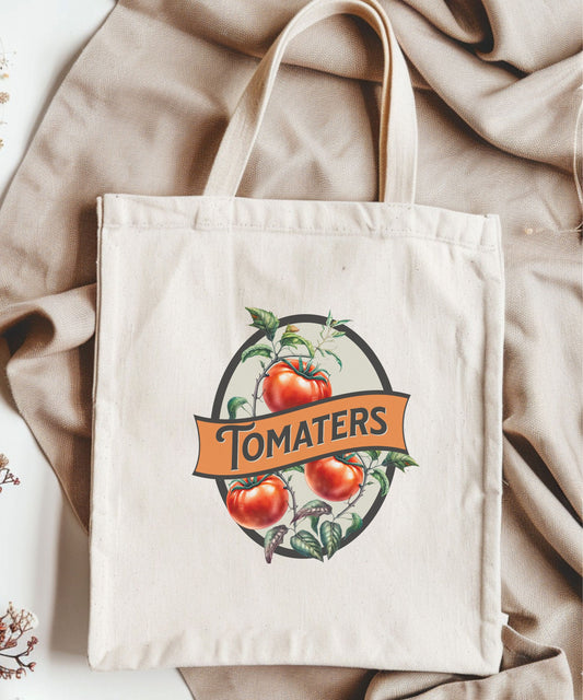 Tomaters Tote Bag, Tomato Gifts Tomatoes Tote Bag Gardening Bag Gardening Tote Farmers Market Bag Tomato Girl Vegetable Fruit Tote Bag