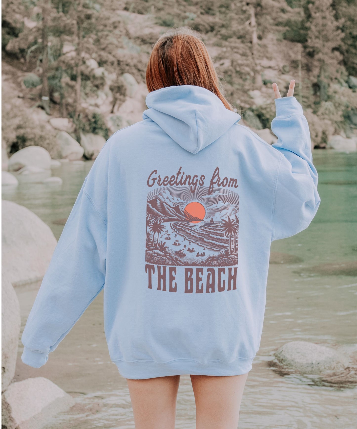 Greetings From The Beach Hoodie, Coconut Girl Mermaid Core,Ocean Beach Hoodie, Beachy Sweatshirt Beachy Hoodies Sunset Hoodie Preppy Clothes