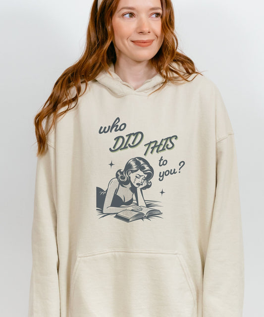 Who Did This To You Book Tropes Hoodie, Spicy Book Lover Sweater, Booktok Dark Romance Book Merch Romantasy Shirt Romance Reader Hoodie