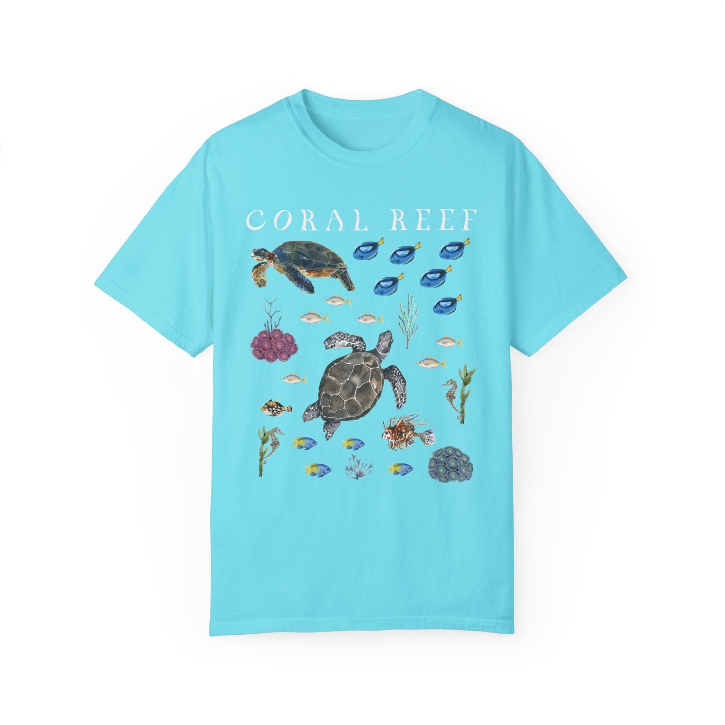 Coral Reef Ocean Animals Tshirt, Mermaidcore Coconut Girl Granola Girl Beachy Shirts Sea Turtle Gifts Sea Turtle Tshirt Seaturtle Sea Party