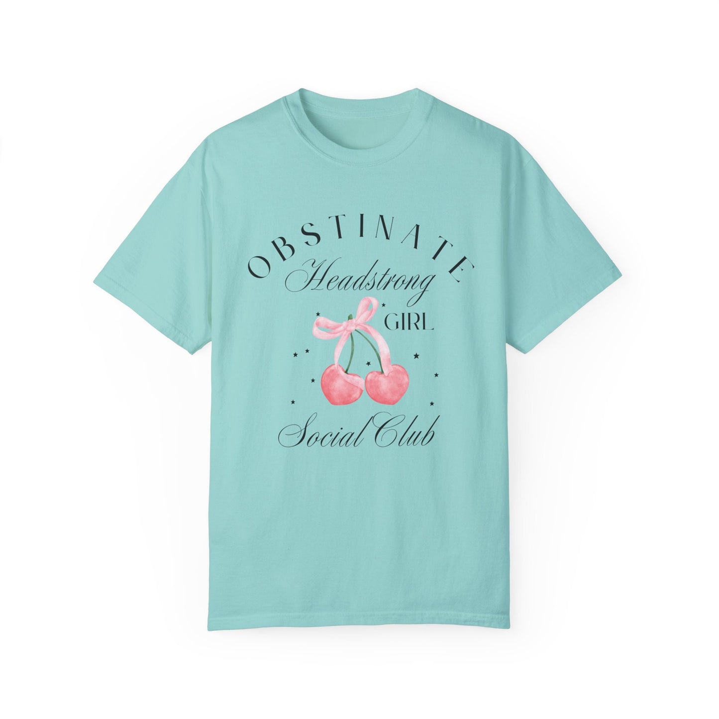 Obstinate Headstrong Girl Social Club T Shirt, Jane Austen Shirt, Feminist Jane Austen Pride and Prejudice Shirt, Coquette Bow Cherry Shirt