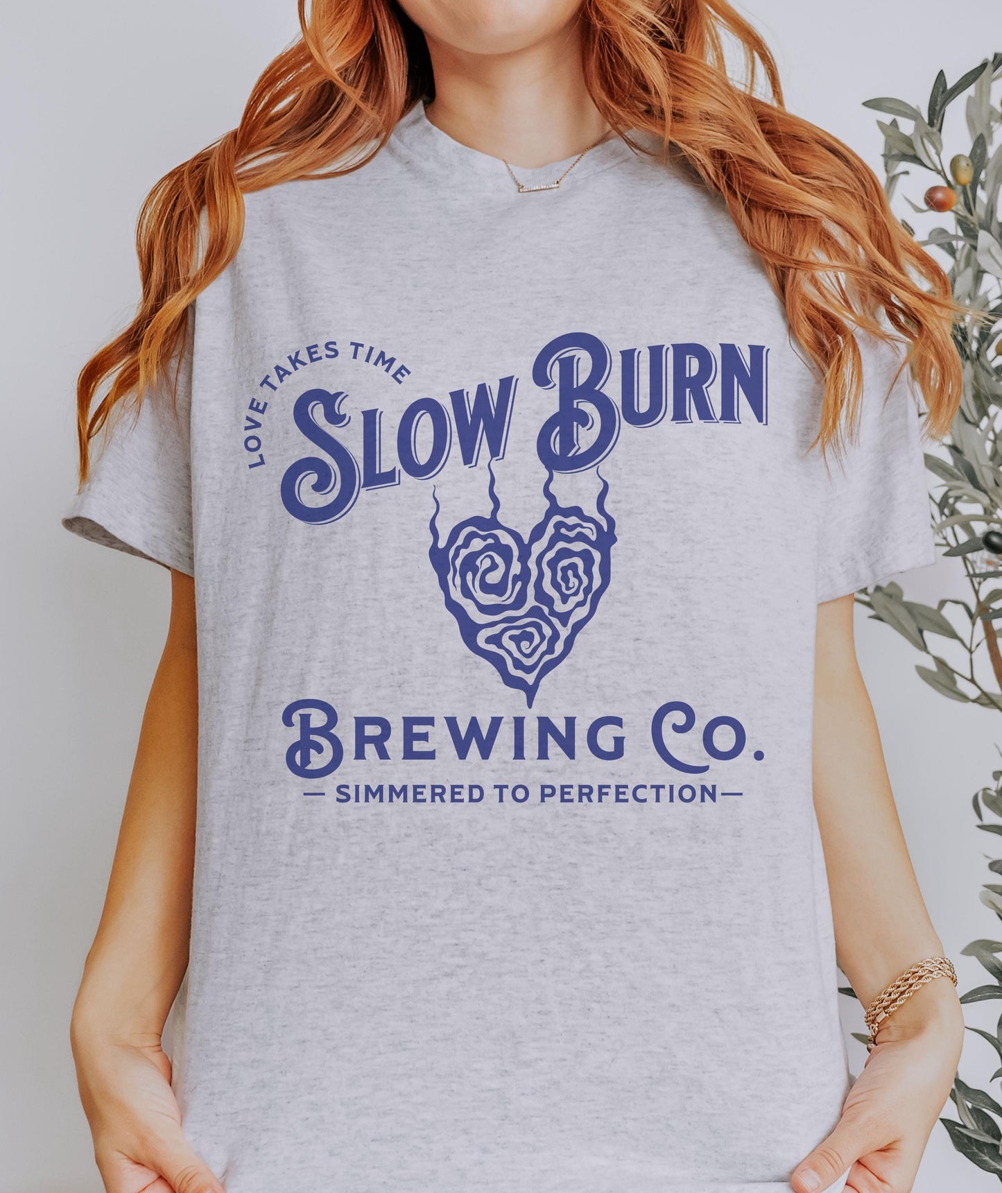 Slow Burn Brewing Co Book Tropes Shirt, Booktrovert Smut Shirt Romantasy Reader Tee Enemies To Lovers Dark Romance Spicy Bookish Love Shirt