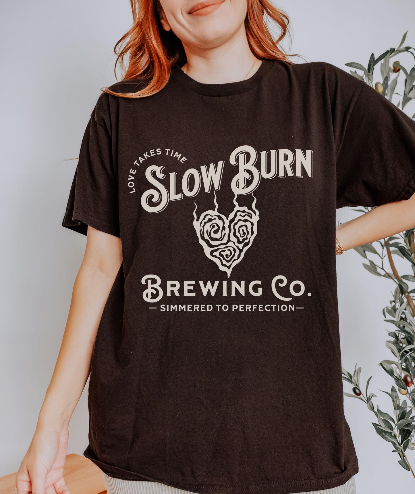 Slow Burn Brewing Co Book Tropes Shirt, Booktrovert Smut Shirt Romantasy Reader Tee Enemies To Lovers Dark Romance Spicy Bookish Love Shirt