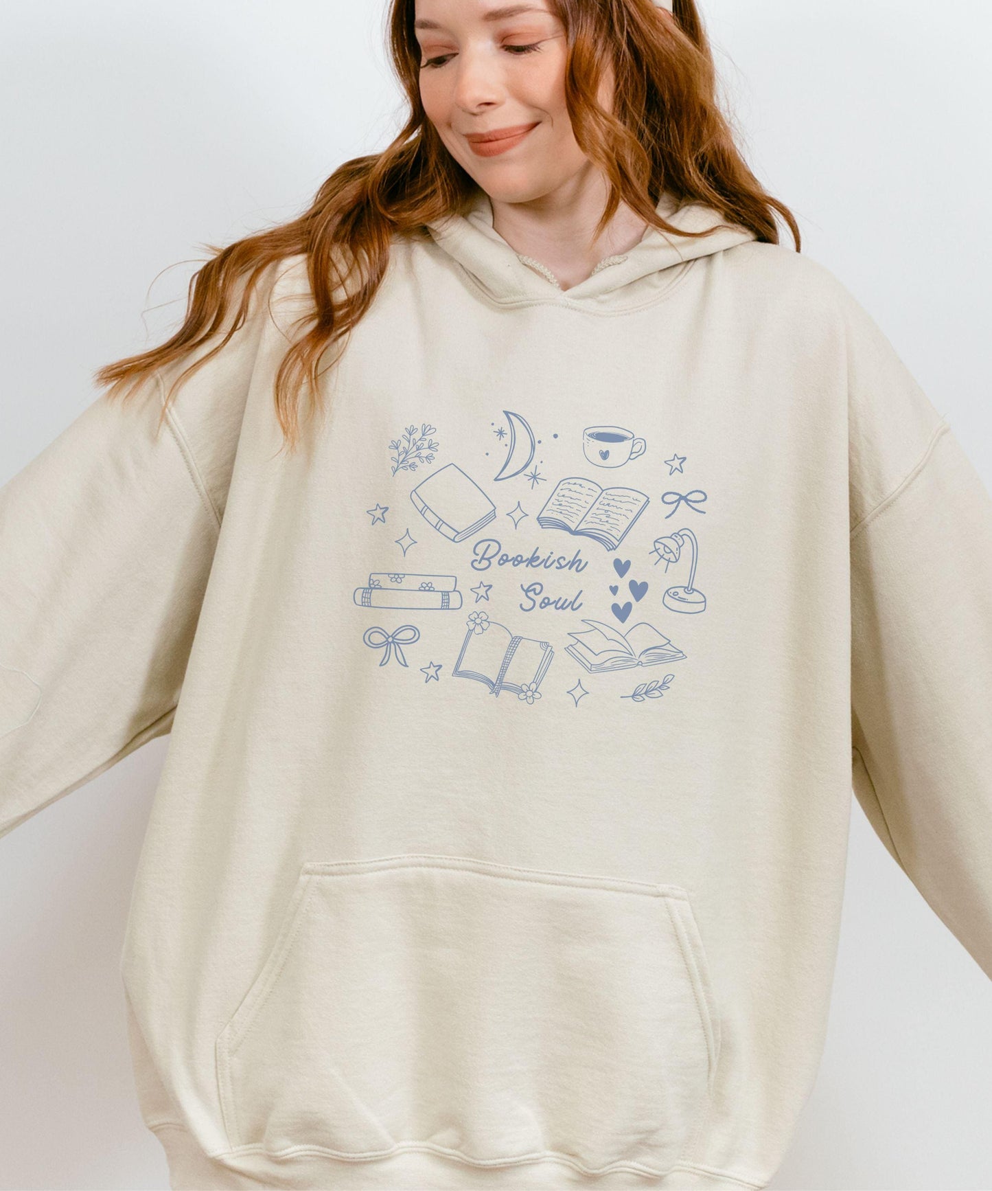 Bookish Soul Hoodie, Booklover Sweatshirt Bookish Things Doodles Booktrovert Downtown Girl Coquette Bow Hoodie Born To Read Library Hoodie