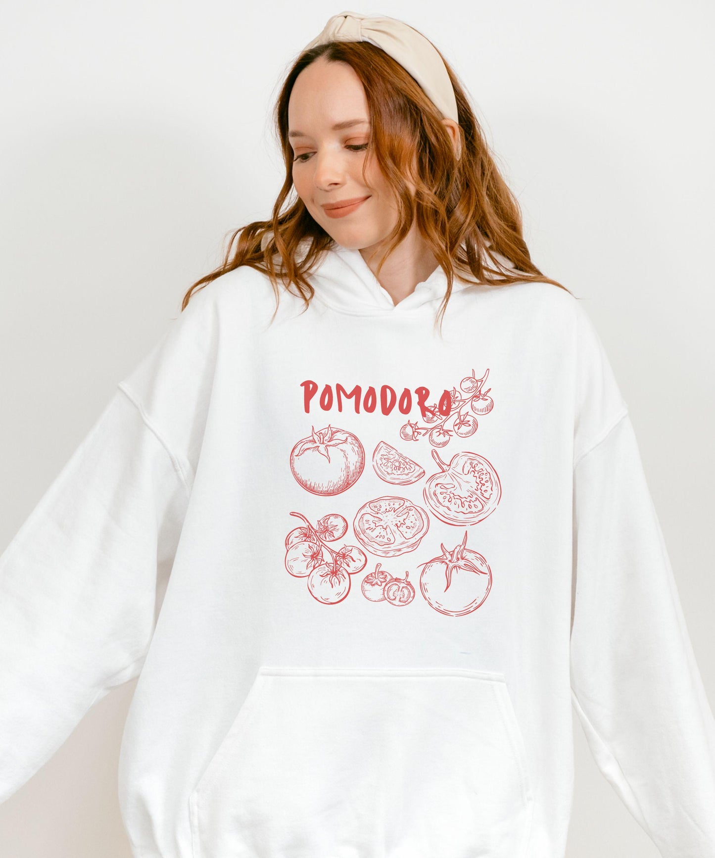 Pomodoro Italian Tomato Hoodie Sweatshirt, Italy Sweatshirt, Old Money Aesthetic Vegetable Hoodie Tomato Girl Chef Gift Foodie Sweatshirt