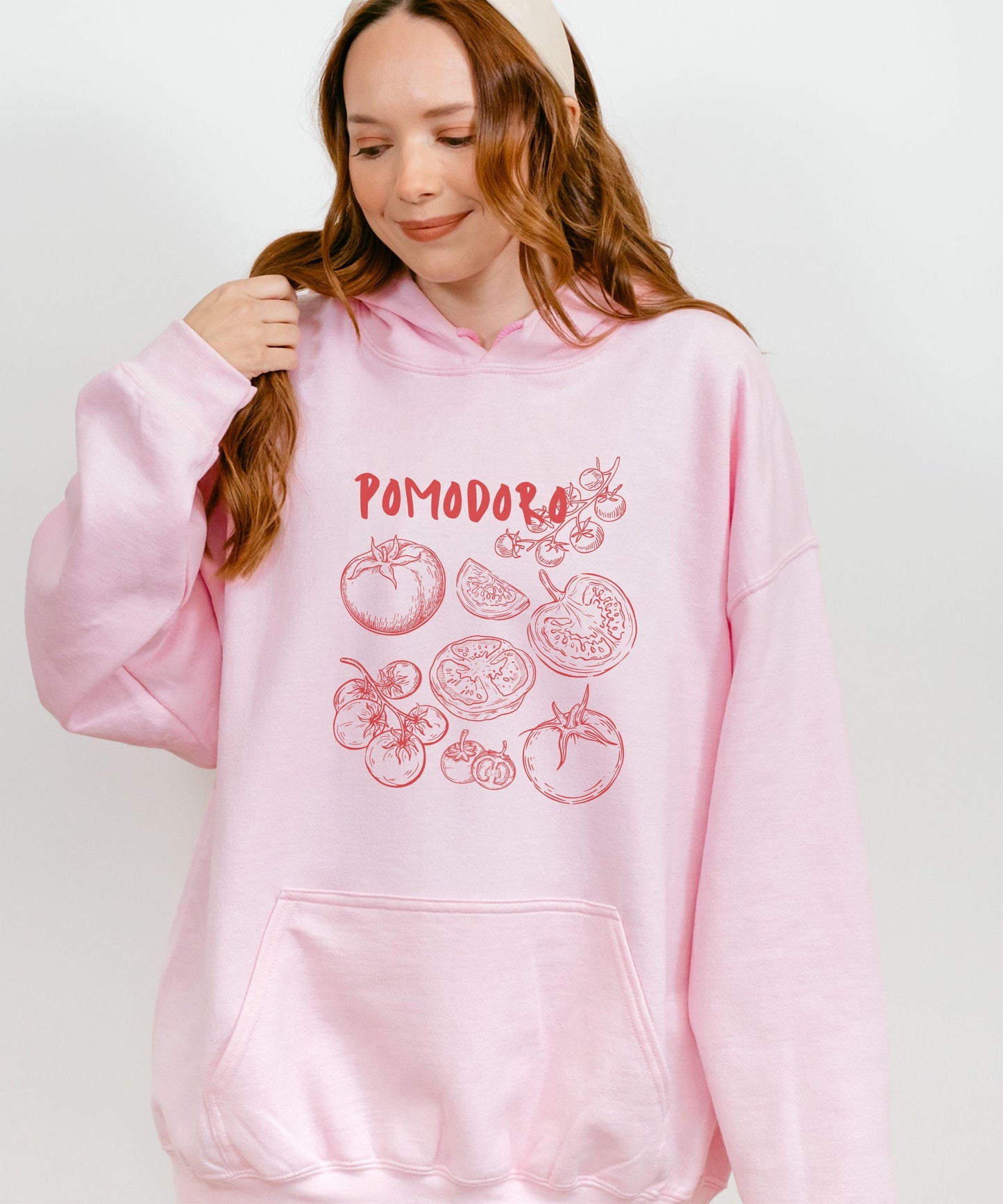 Pomodoro Italian Tomato Hoodie Sweatshirt, Italy Sweatshirt, Old Money Aesthetic Vegetable Hoodie Tomato Girl Chef Gift Foodie Sweatshirt