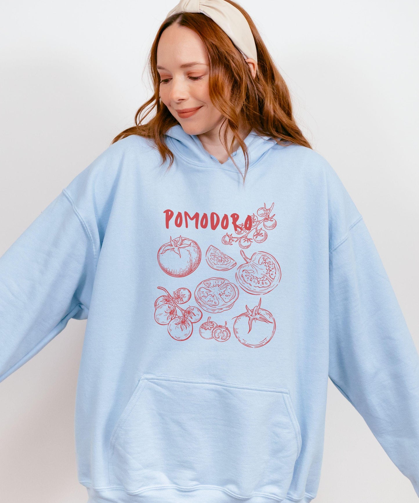 Pomodoro Italian Tomato Hoodie Sweatshirt, Italy Sweatshirt, Old Money Aesthetic Vegetable Hoodie Tomato Girl Chef Gift Foodie Sweatshirt