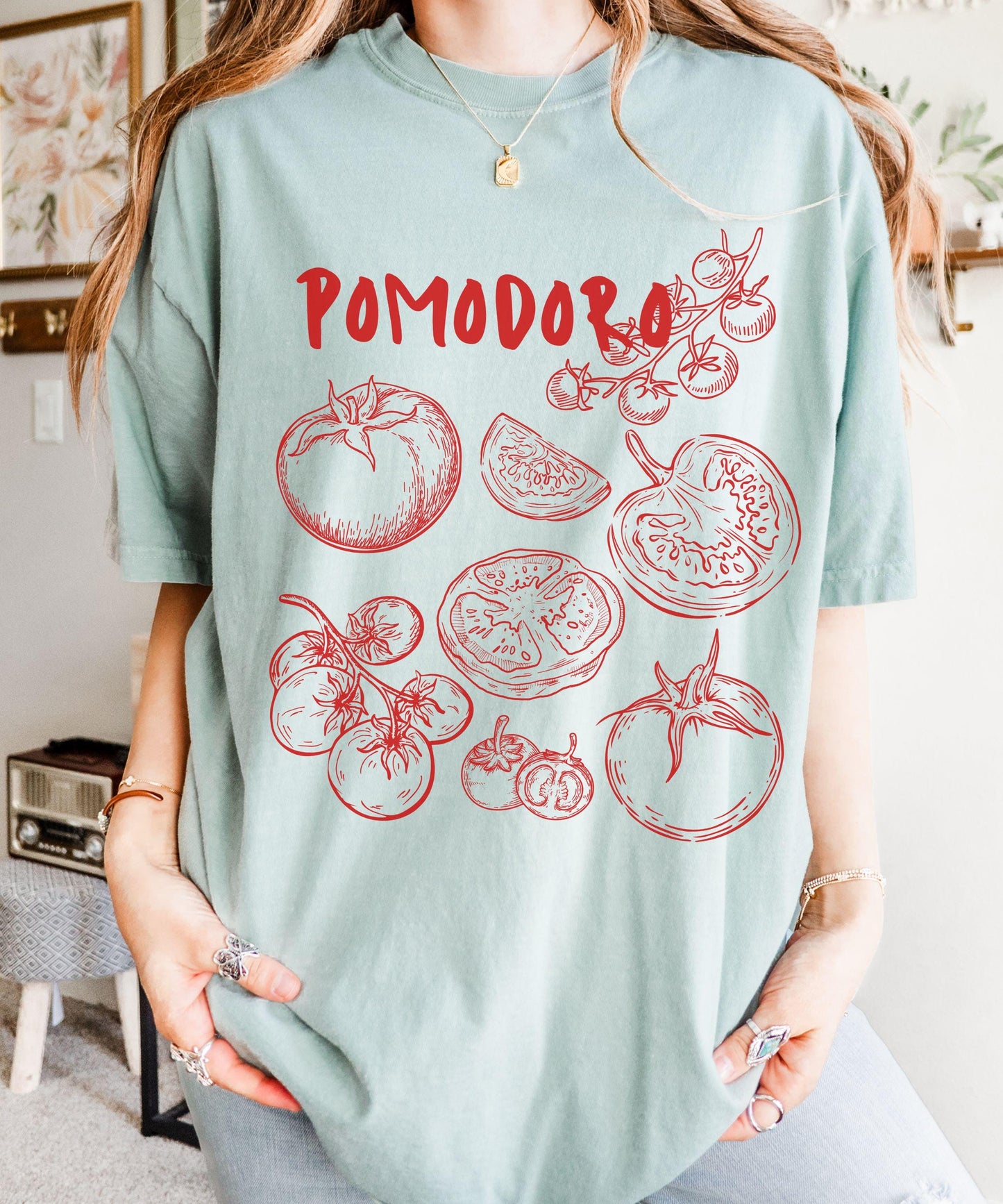 Tomato Shirt, Pomodoro Italy Shirt Tomato Girl Vegetable Shirt Old Money Aesthetic Vegetarian Shirt Downtown Girl Italian Aesthetic Tee