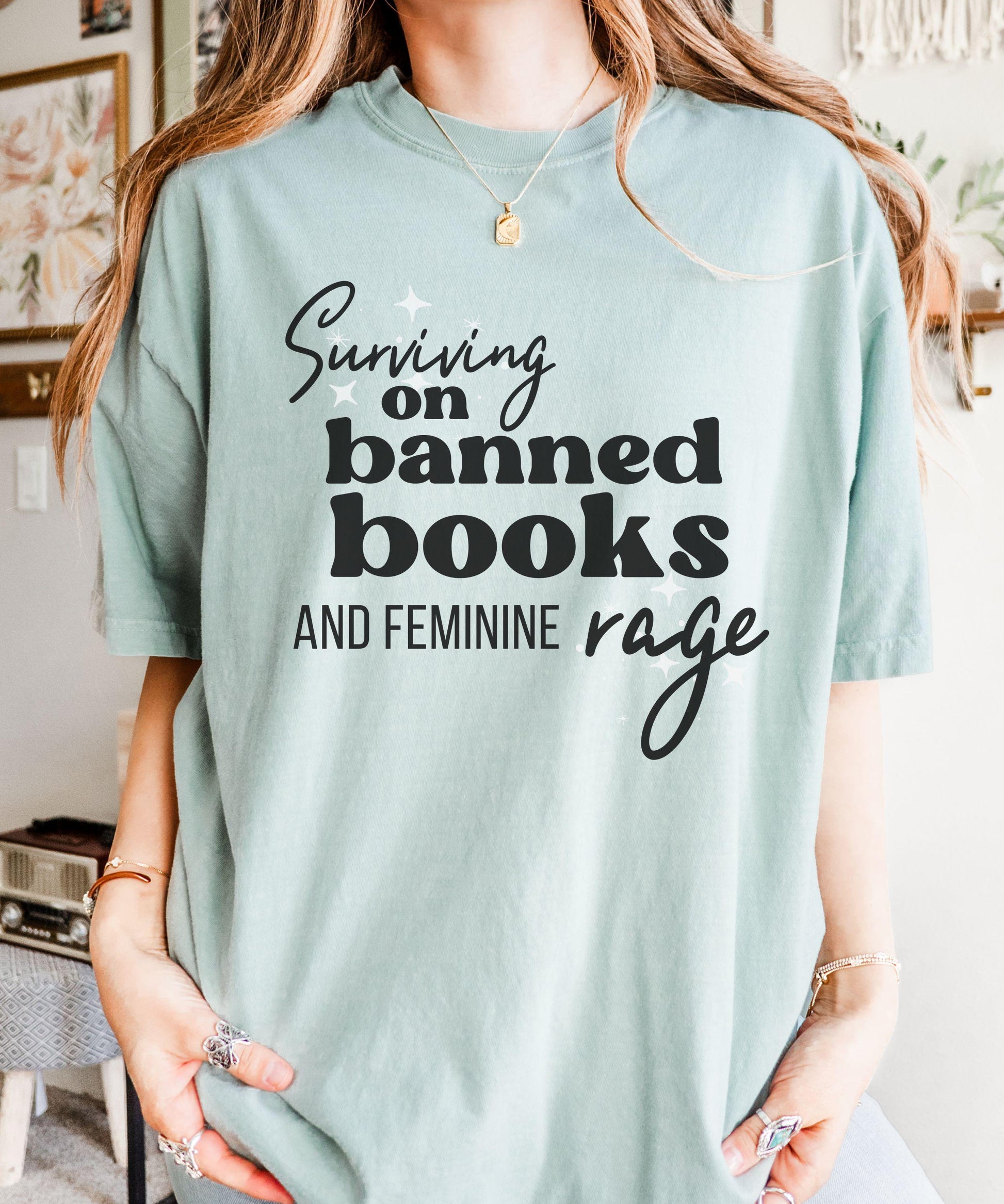Banned Books Shirt, Feminist Shirt Feminine Rage Women's Rights Shirt literature shirt leftist shirt RBG, I'm With The Banned Female Rage