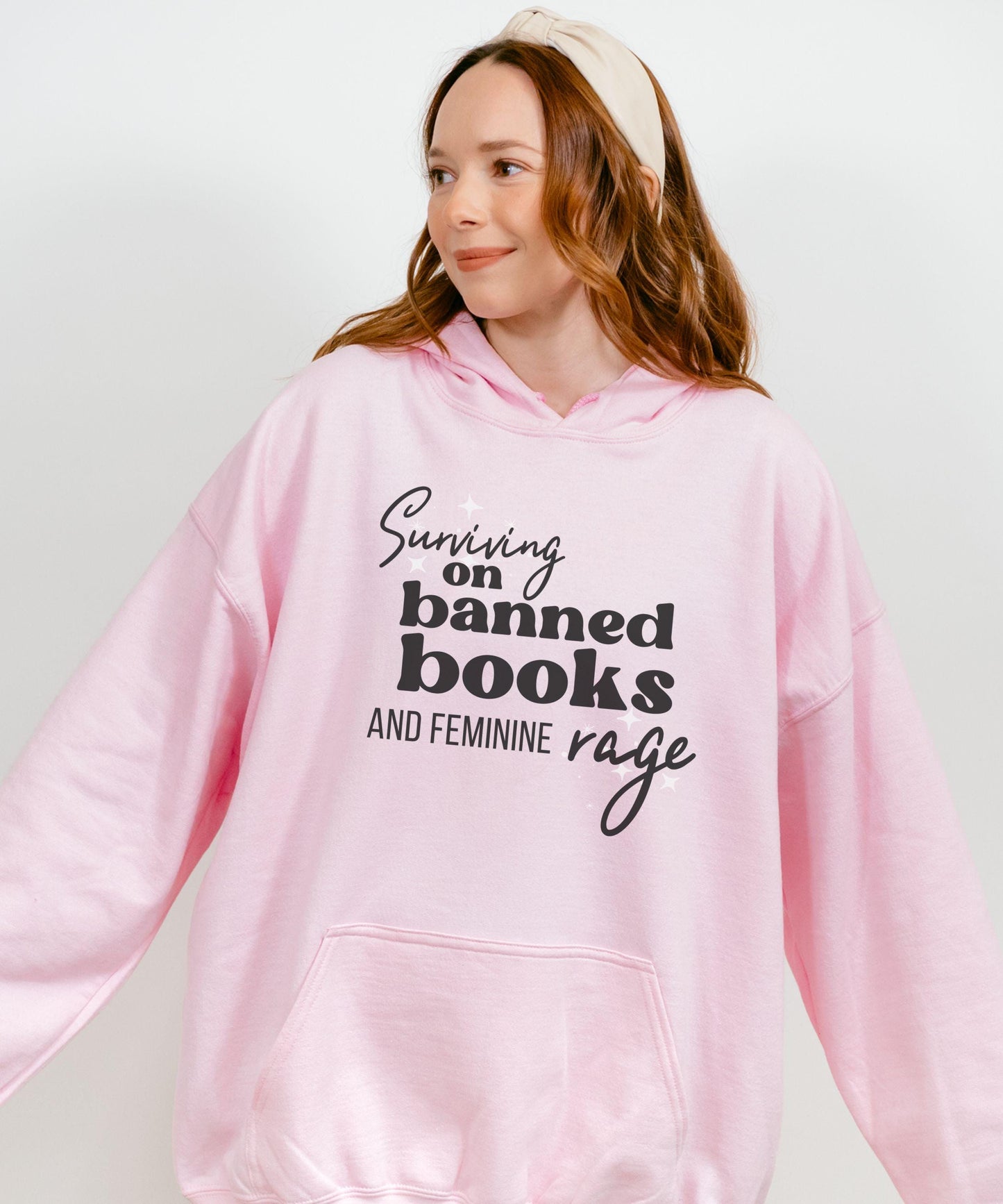 Banned Books Hoodie, Feminine Rage Leftist Shirt Feminist Hoodie Women's Rights Sweatshirt I'm with the Banned Shirt Bookish Hoodie