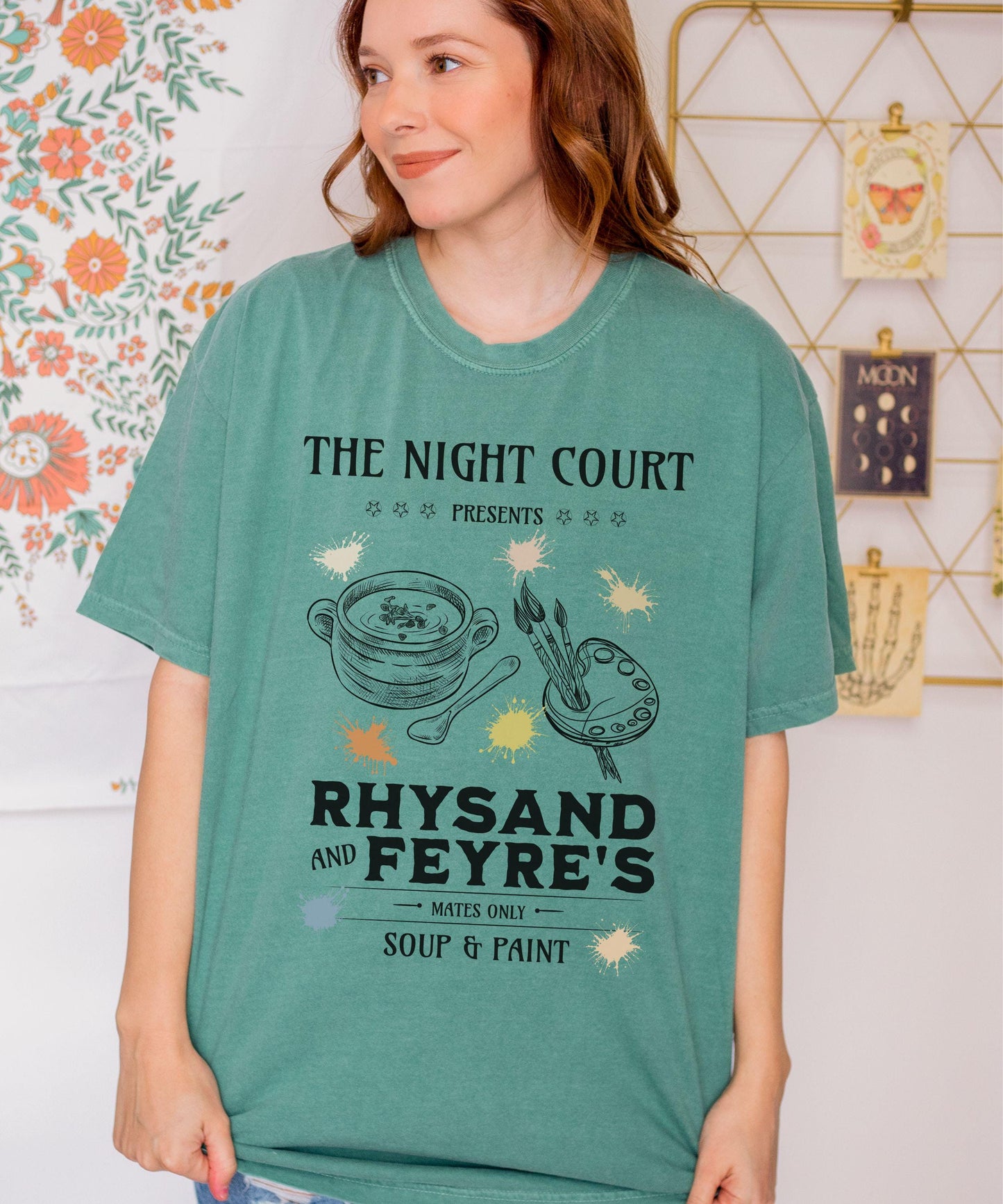 ACOMAF Rhysand and Feyre Soup and Paint Shirt, Officially Licensed Sarah J Maas Merch A Court Of Thorns and Roses Night Court Bookish Shirt