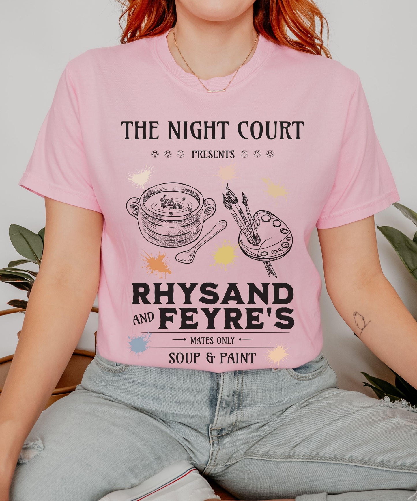 ACOMAF Rhysand and Feyre Soup and Paint Shirt, Officially Licensed Sarah J Maas Merch A Court Of Thorns and Roses Night Court Bookish Shirt