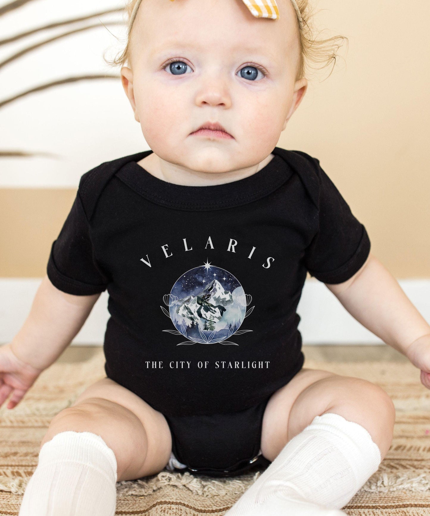 Velaris Baby Bodysuit, Officially Licensed Sarah J Maas Merch, City of Starlight, ACOMAF Baby Clothes, SJM Velaris Shirt Bookish Baby Gifts