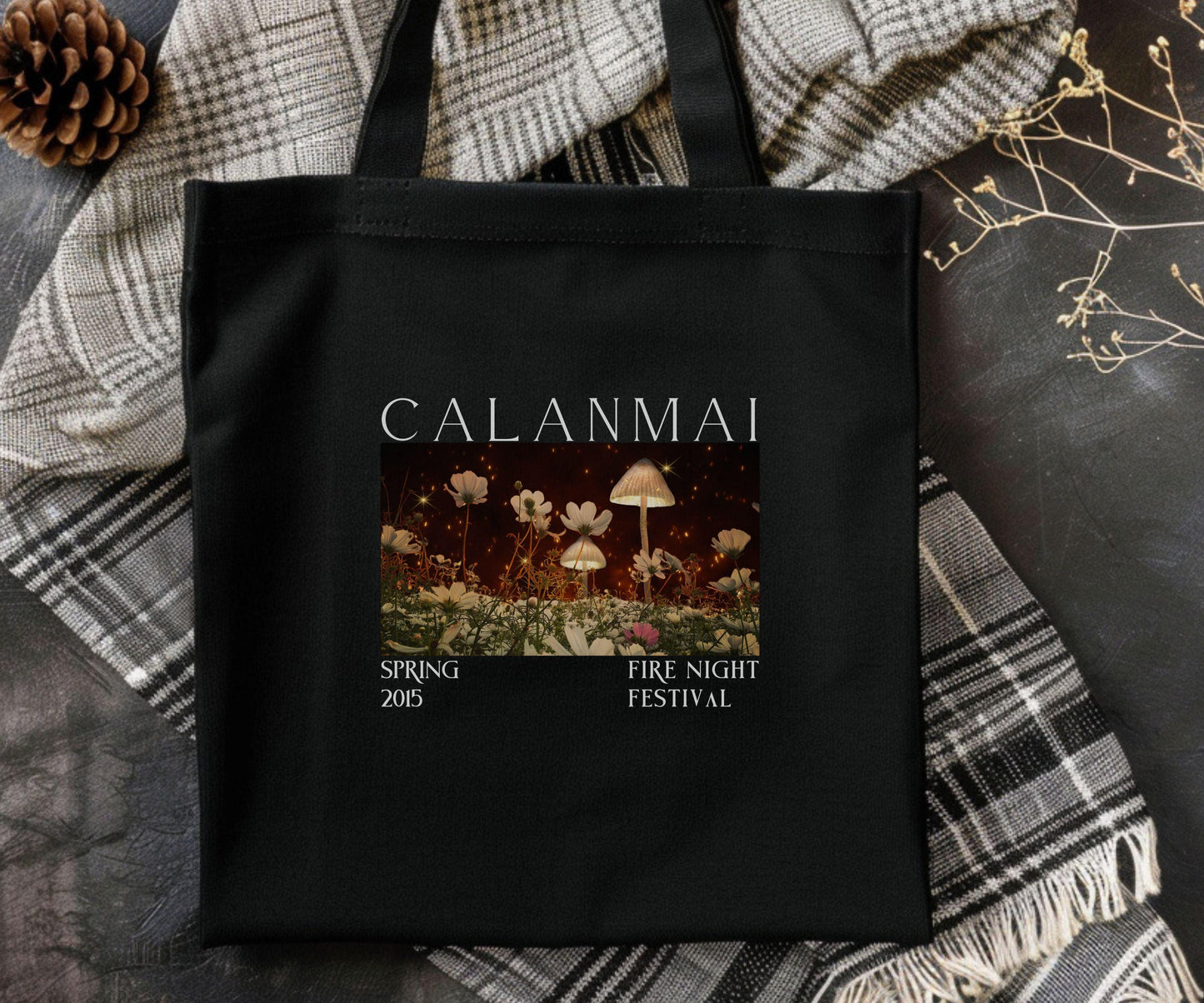 Calanmai Fire Night Festival Tote Bag, Officially Licensed Sarah J Maas Merch, ACOTAR Tote Bag Rhysand and Feyre A Court Of Thorns and Roses
