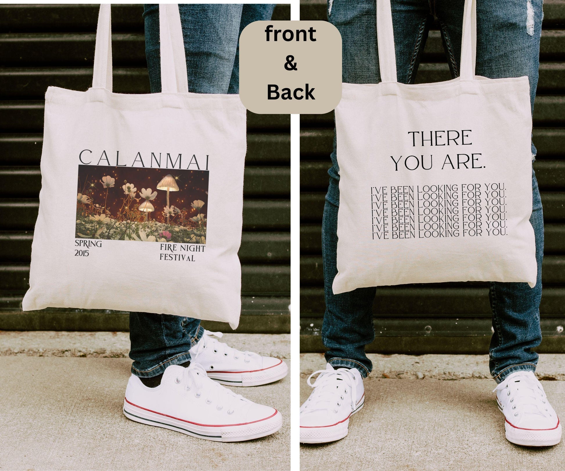 Calanmai Fire Night Festival Tote Bag, Officially Licensed Sarah J Maas Merch, ACOTAR Tote Bag Rhysand and Feyre A Court Of Thorns and Roses