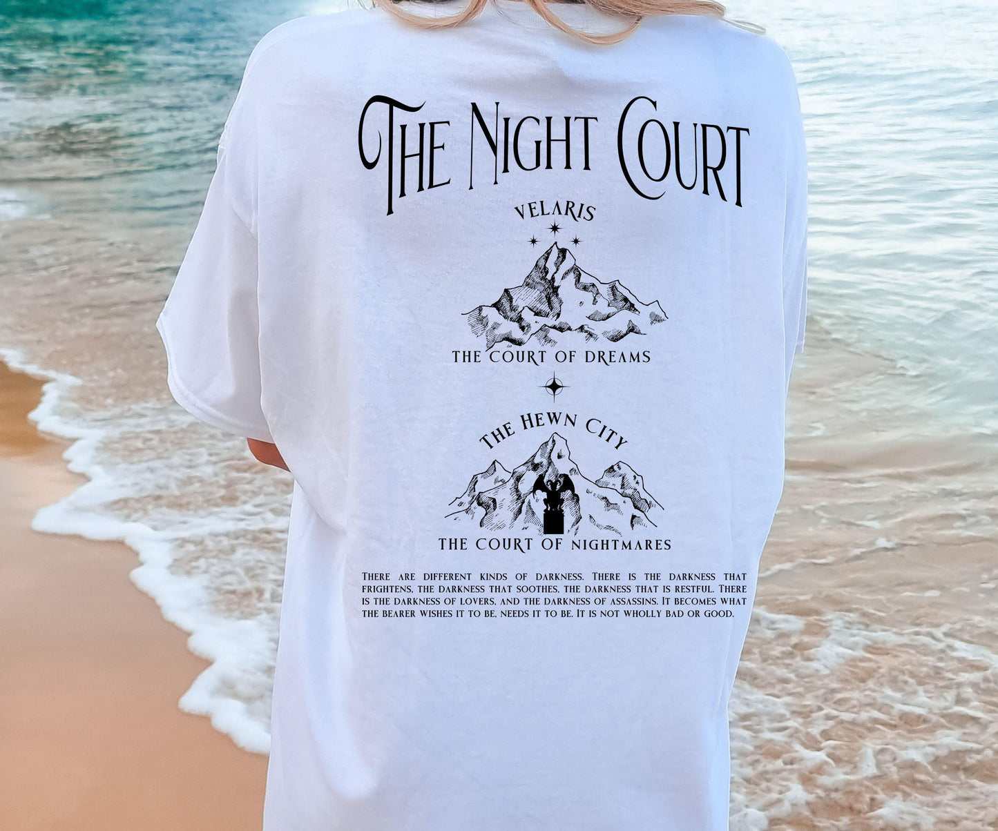 Welcome To The Night Court, Licensed SJM Merch ACOTAR Shirt ACOMAF Shirt Rhysand Quote Hewn City Velaris Shirt Sarah J Maas Tee