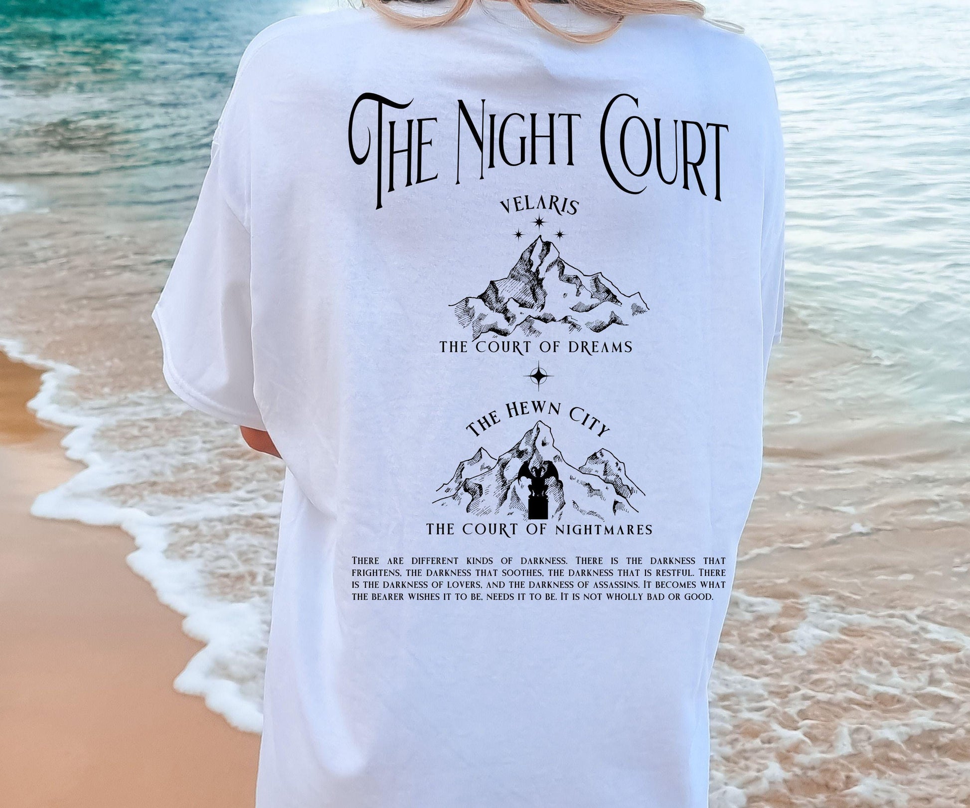 Welcome To The Night Court, Licensed SJM Merch ACOTAR Shirt ACOMAF Shirt Rhysand Quote Hewn City Velaris Shirt Sarah J Maas Tee