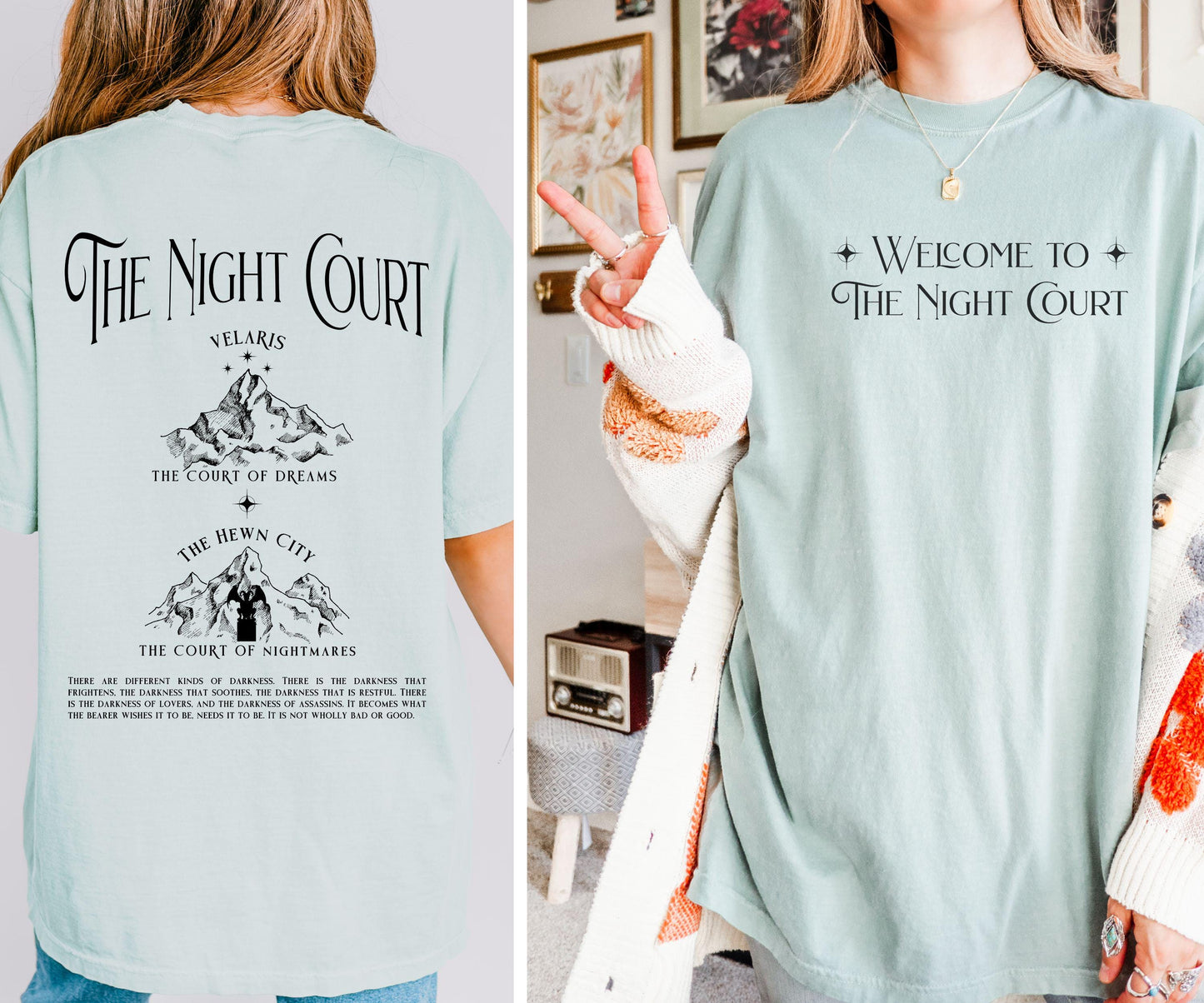 Welcome To The Night Court, Licensed SJM Merch ACOTAR Shirt ACOMAF Shirt Rhysand Quote Hewn City Velaris Shirt Sarah J Maas Tee