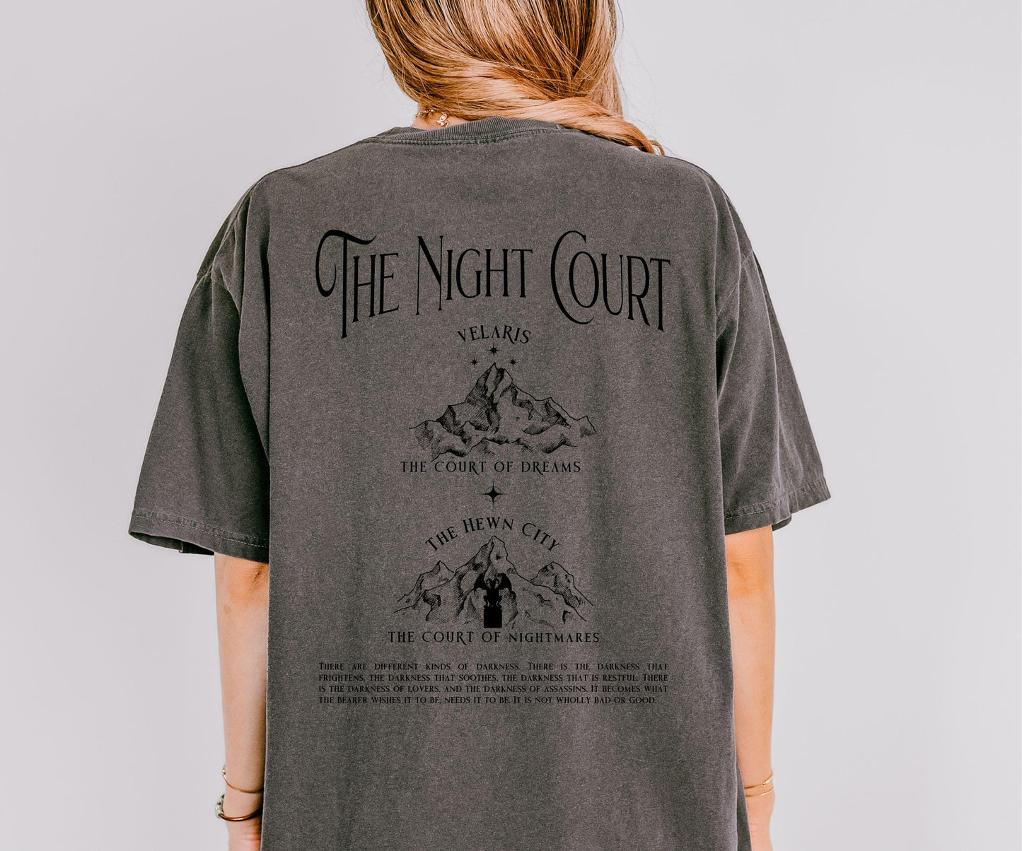 Welcome To The Night Court, Licensed SJM Merch ACOTAR Shirt ACOMAF Shirt Rhysand Quote Hewn City Velaris Shirt Sarah J Maas Tee