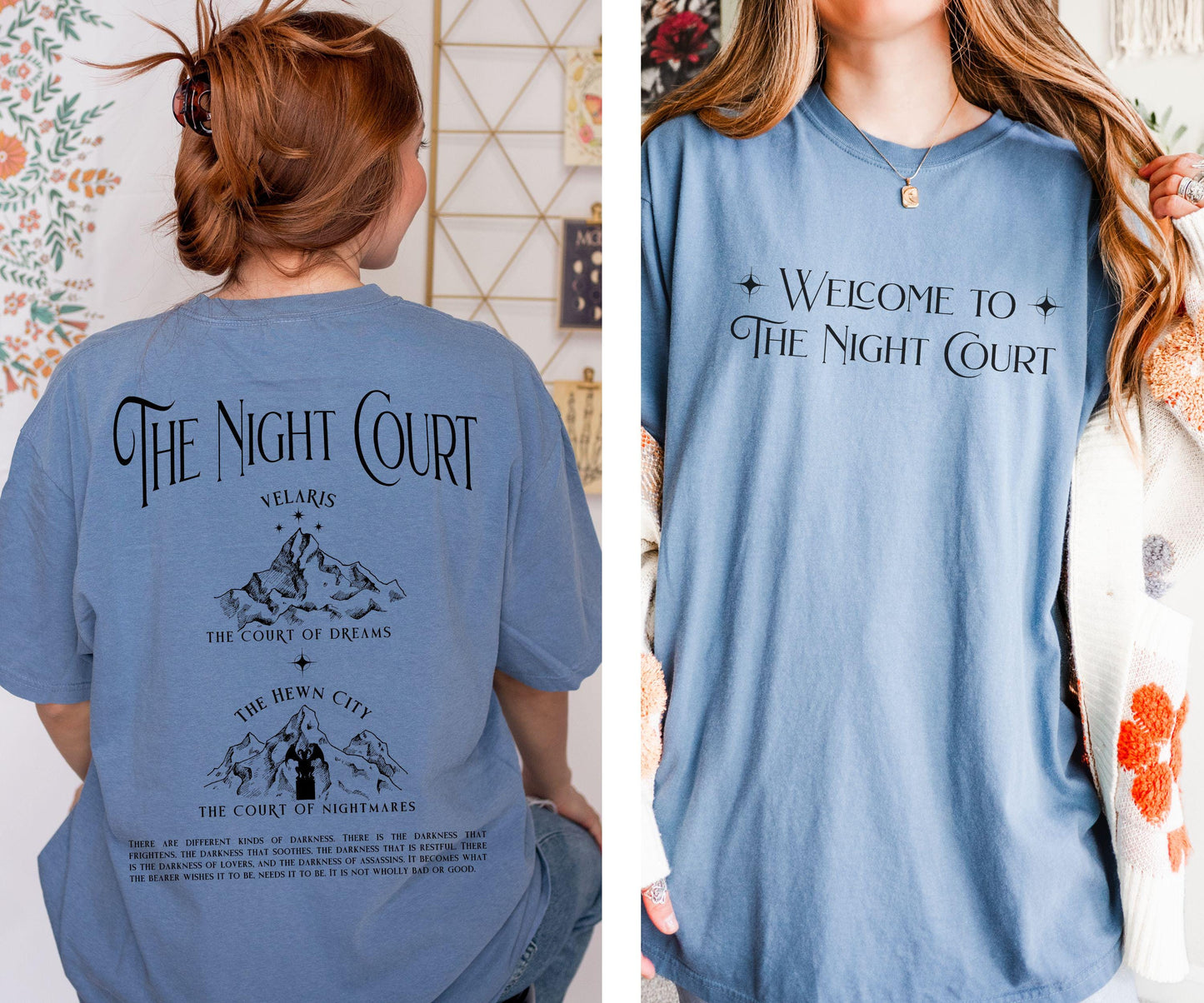 Welcome To The Night Court, Licensed SJM Merch ACOTAR Shirt ACOMAF Shirt Rhysand Quote Hewn City Velaris Shirt Sarah J Maas Tee