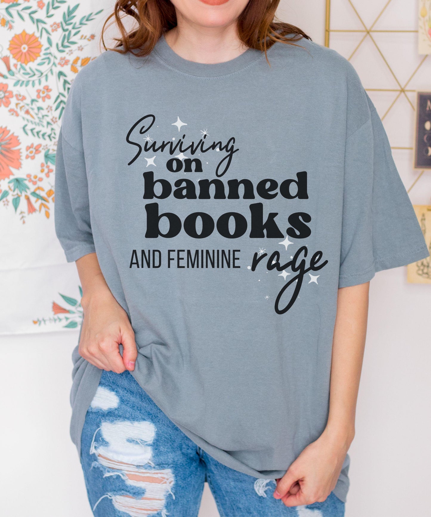 Banned Books Shirt, Feminist Shirt Feminine Rage Women's Rights Shirt literature shirt leftist shirt RBG, I'm With The Banned Female Rage