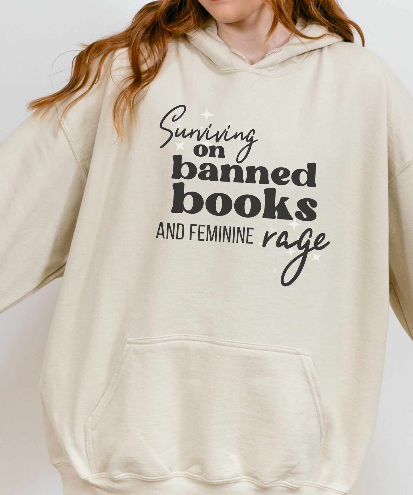 Banned Books Hoodie, Feminine Rage Leftist Shirt Feminist Hoodie Women's Rights Sweatshirt I'm with the Banned Shirt Bookish Hoodie