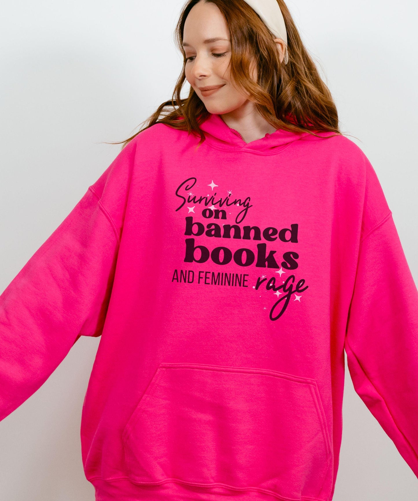 Banned Books Hoodie, Feminine Rage Leftist Shirt Feminist Hoodie Women's Rights Sweatshirt I'm with the Banned Shirt Bookish Hoodie