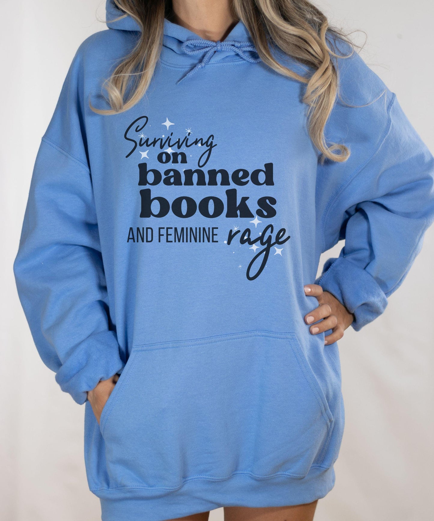 Banned Books Hoodie, Feminine Rage Leftist Shirt Feminist Hoodie Women's Rights Sweatshirt I'm with the Banned Shirt Bookish Hoodie