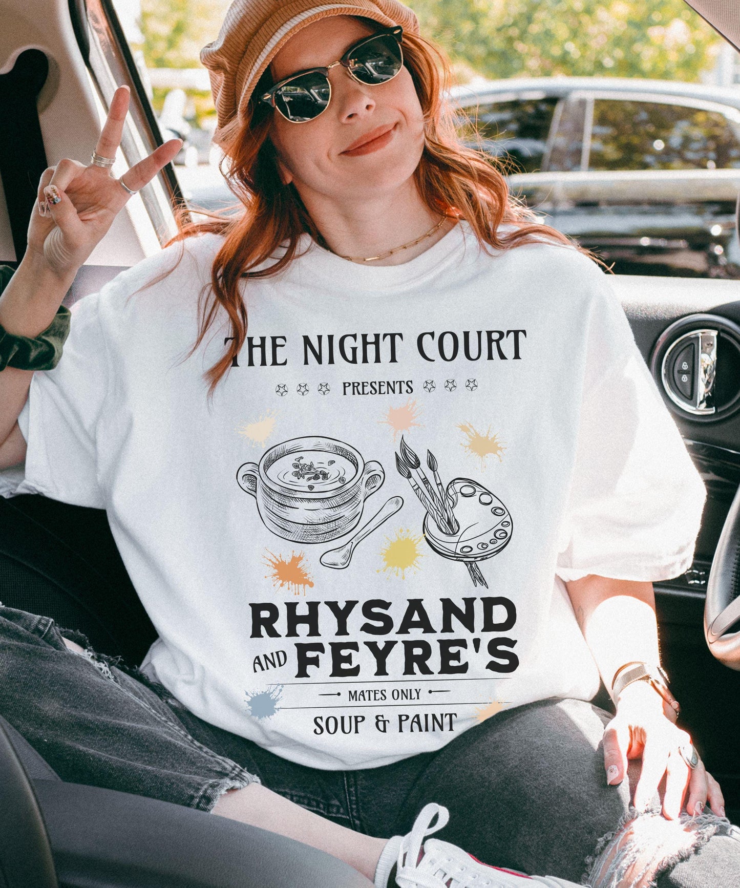 ACOMAF Rhysand and Feyre Soup and Paint Shirt, Officially Licensed Sarah J Maas Merch A Court Of Thorns and Roses Night Court Bookish Shirt